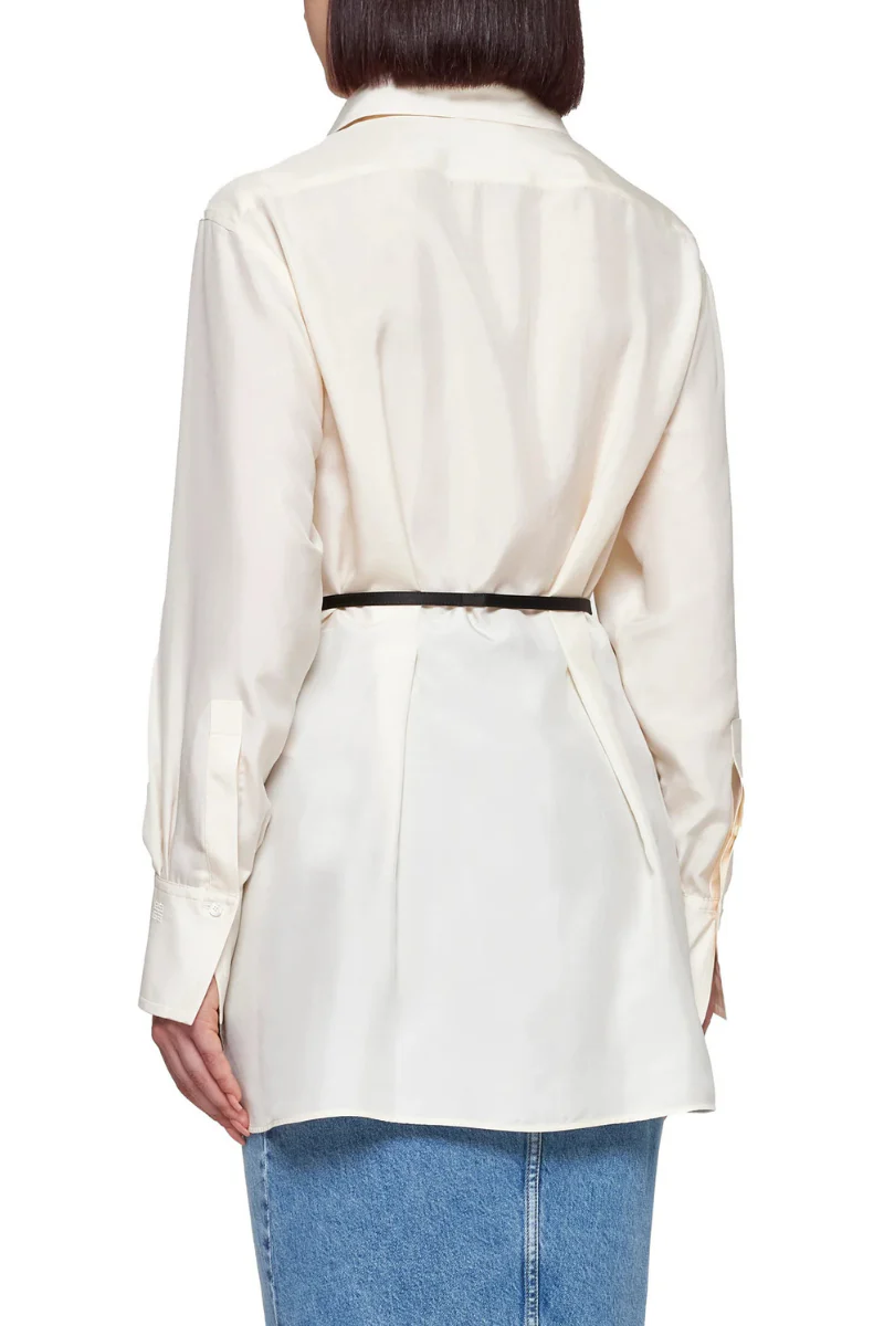 Givenchy Long Shirt With Voyou Belt_Ecru - Image 3
