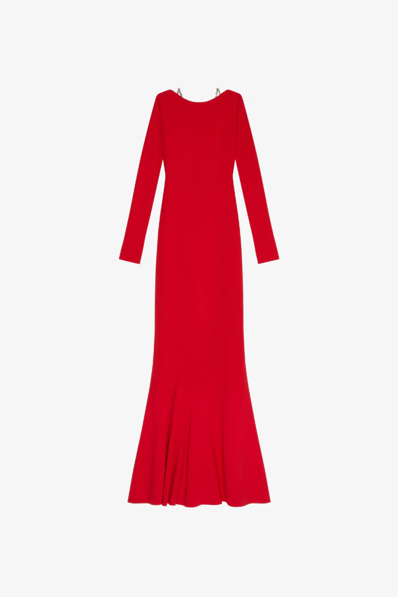 Givenchy Long Sleeve Dress With Chain_Vermillon
