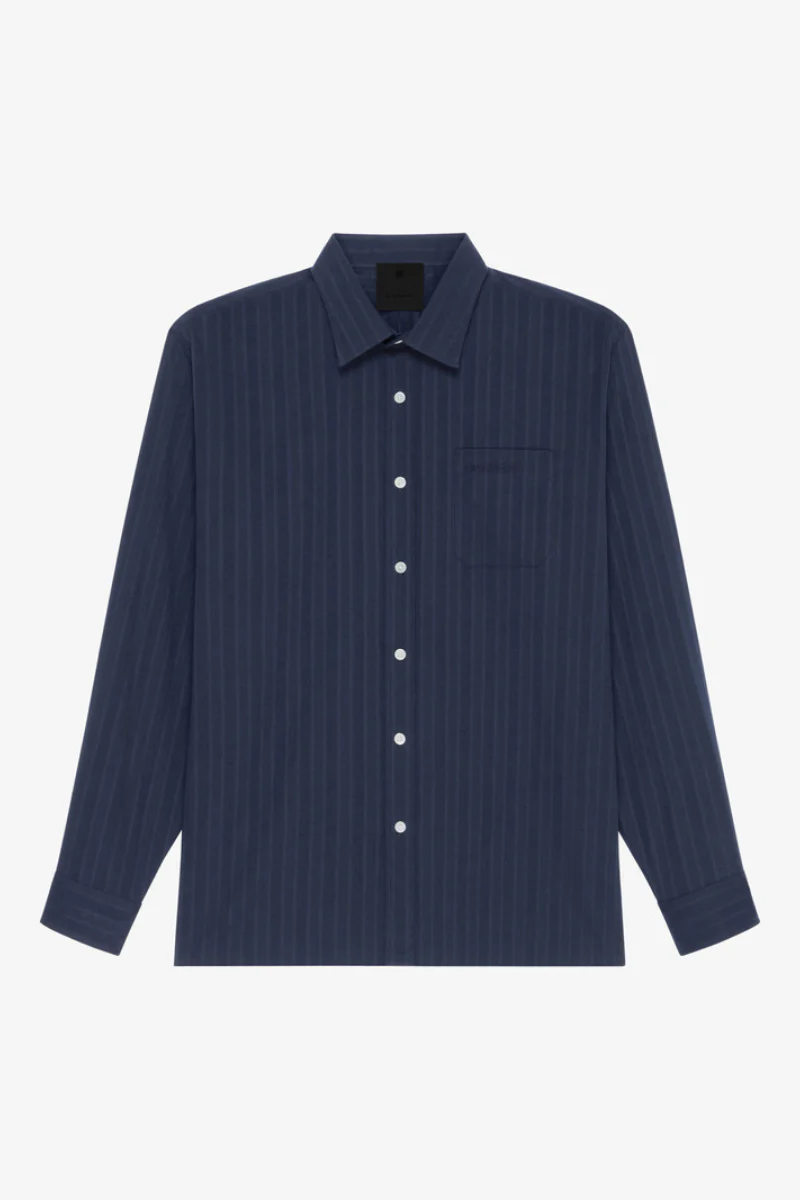 Givenchy Long Sleeve Shirt With Pocket_Navy