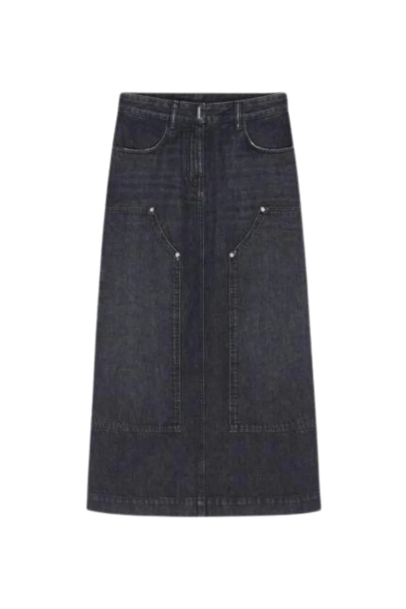 Givenchy Long Straight Pencil Skirt-Faded Black