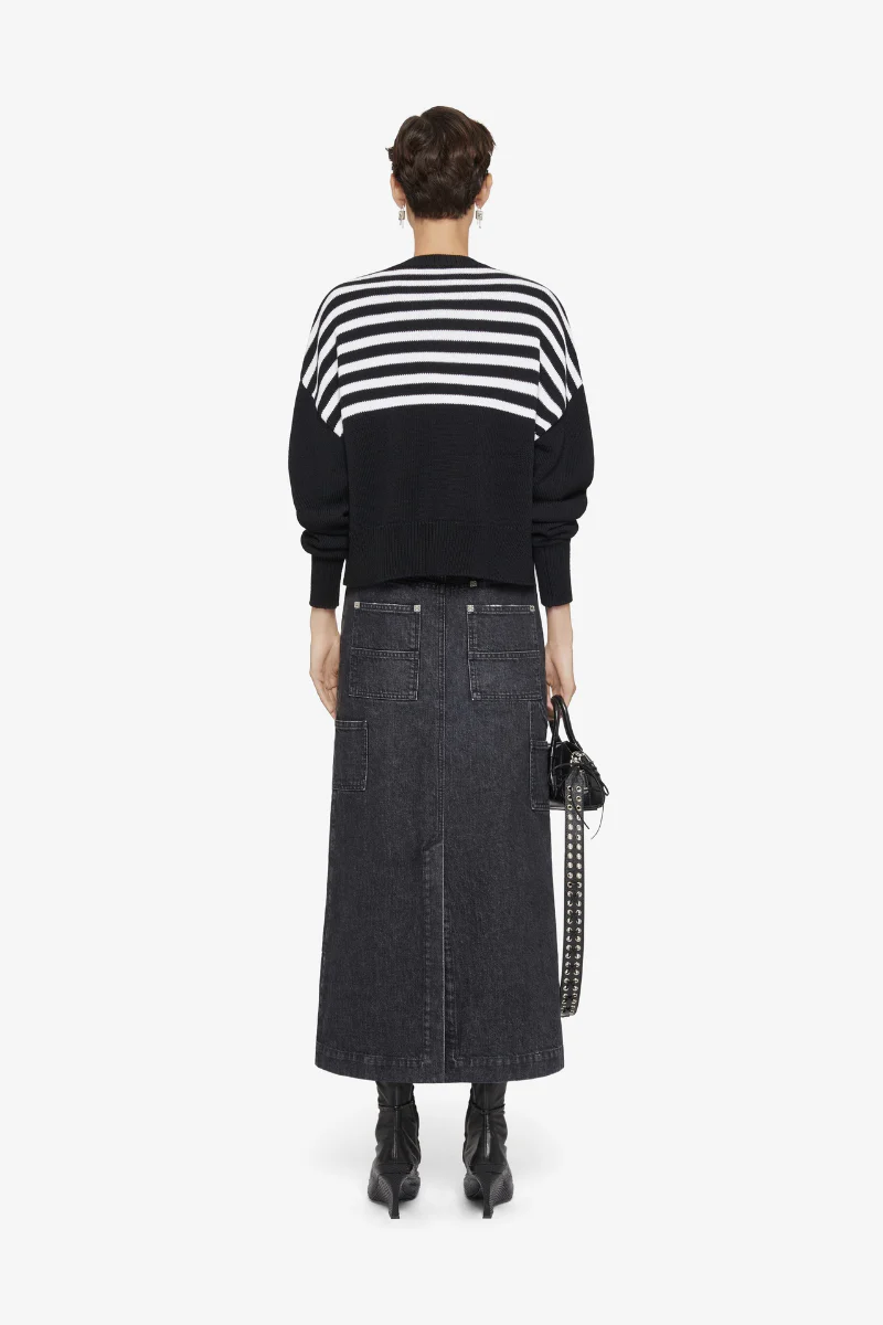 Givenchy Long Straight Pencil Skirt-Faded Black - Image 3