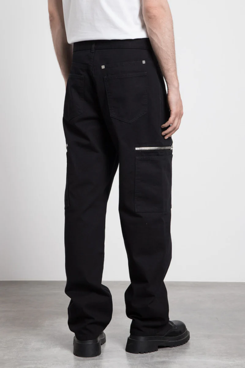 Givenchy Loose Fit Pant W/ Cargo Pocket And Zip-Black - Image 3