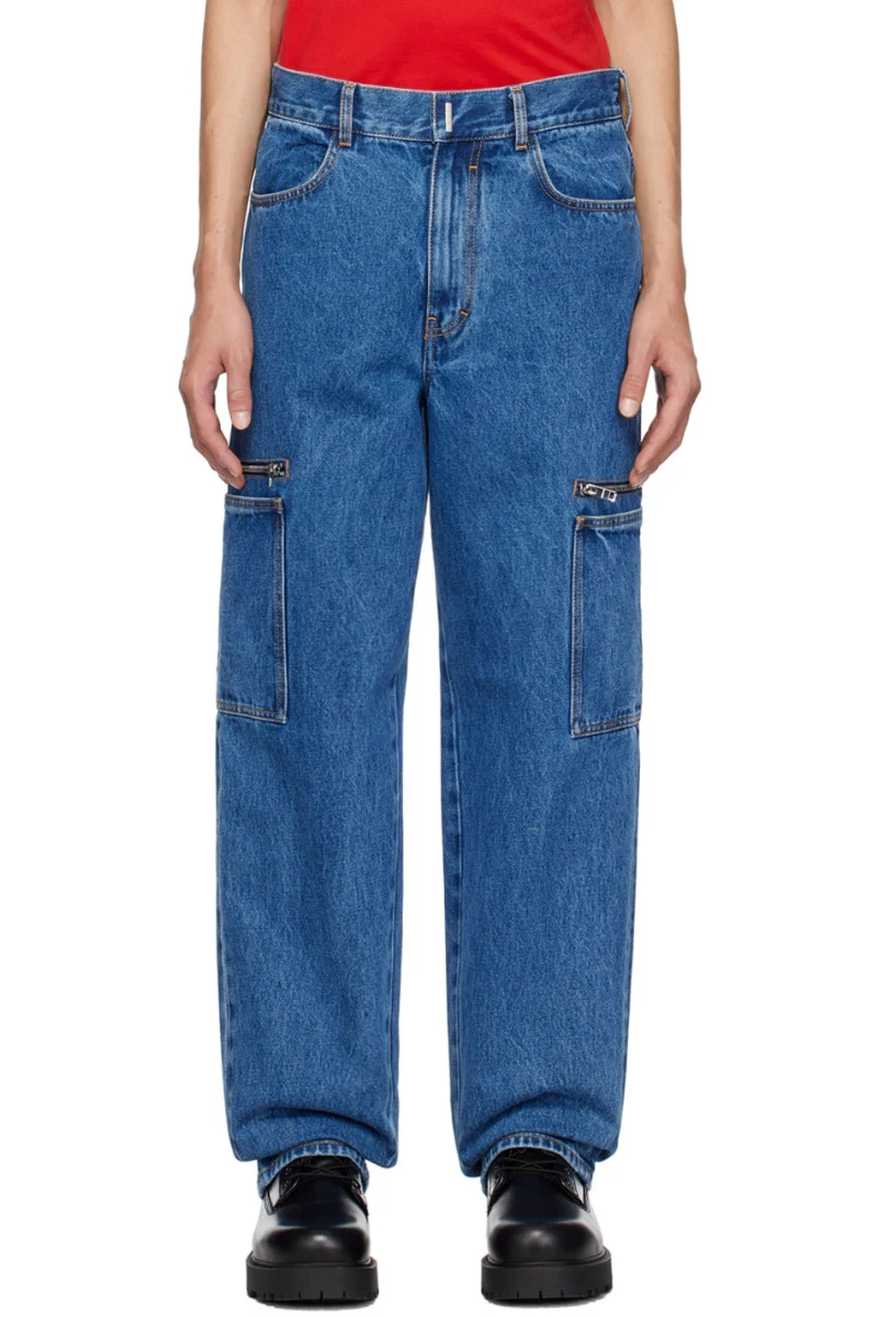 Givenchy Loose Fit Pant W/ Cargo Pocket And Zip_Indigo Blue - Image 2