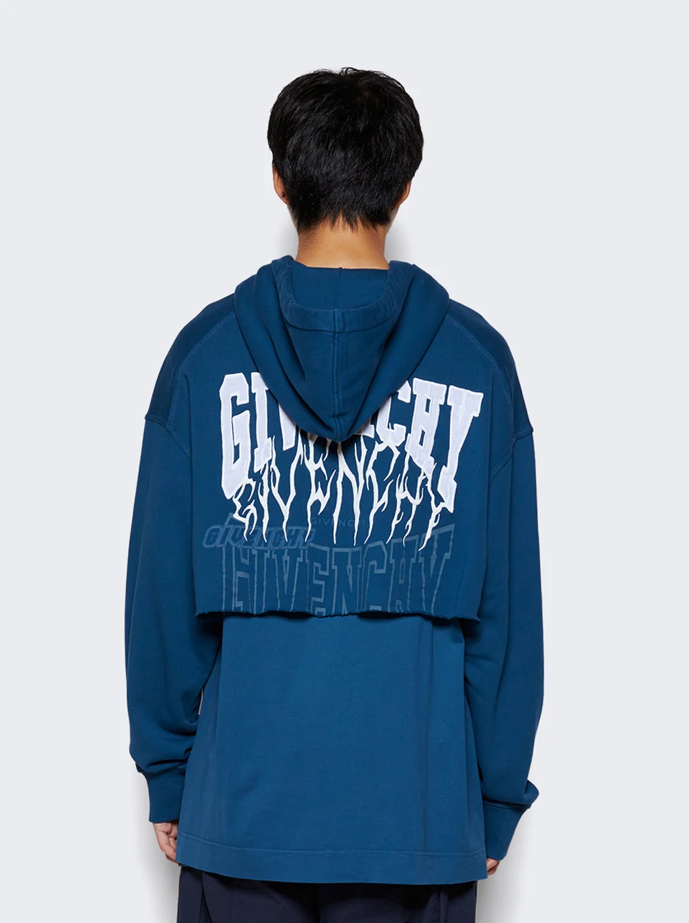 GIVENCHY MEN'S PETROL BLUE GRAPHIC HOODIE