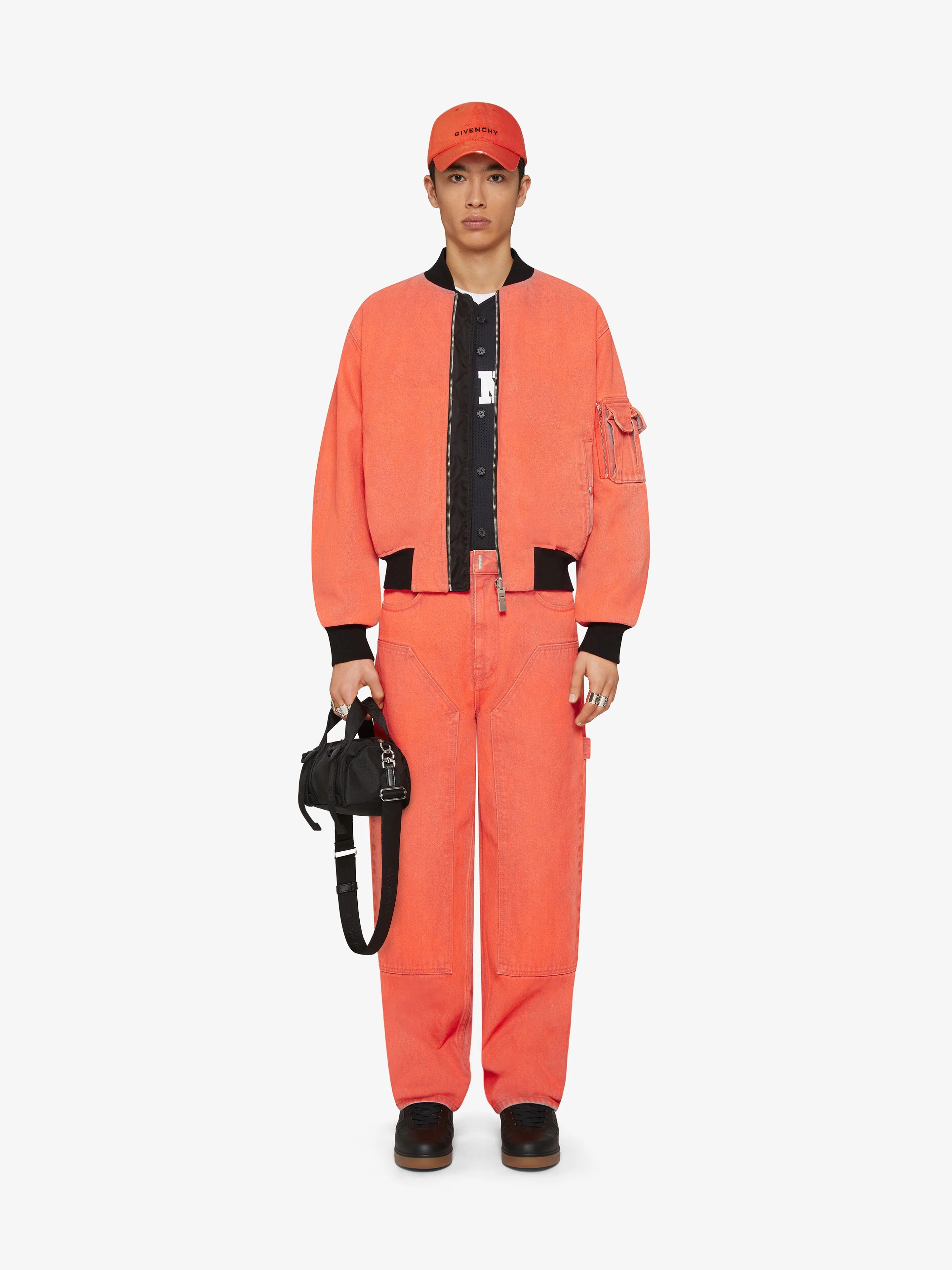 GIVENCHY MEN'S ORANGE DENIM CARPENTER TROUSERS - Image 2