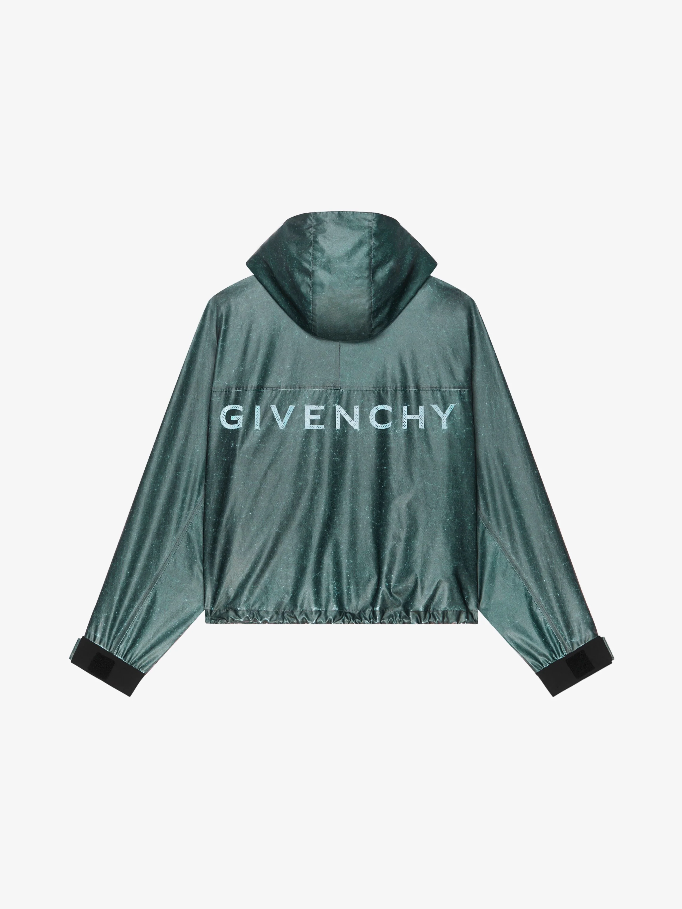GIVENCHY MEN'S SILVERY CROPPED PARKA JACKET - Image 5