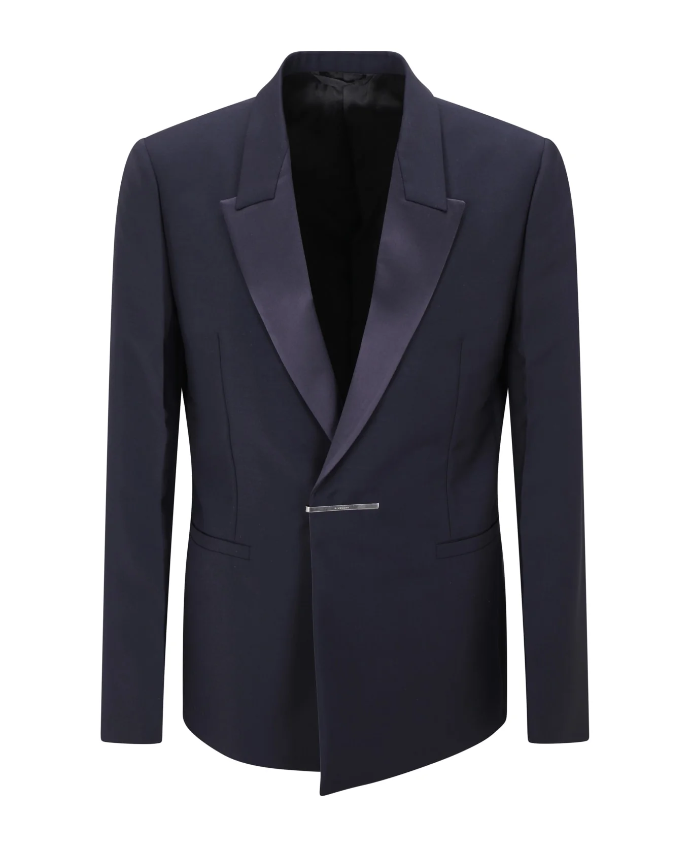 GIVENCHY MEN'S NIGHT BLUE EVENING JACKET WITH METAL CLIP - Image 4