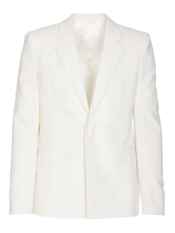 GIVENCHY MEN'S WHITE FITTED TAILORED JACKET