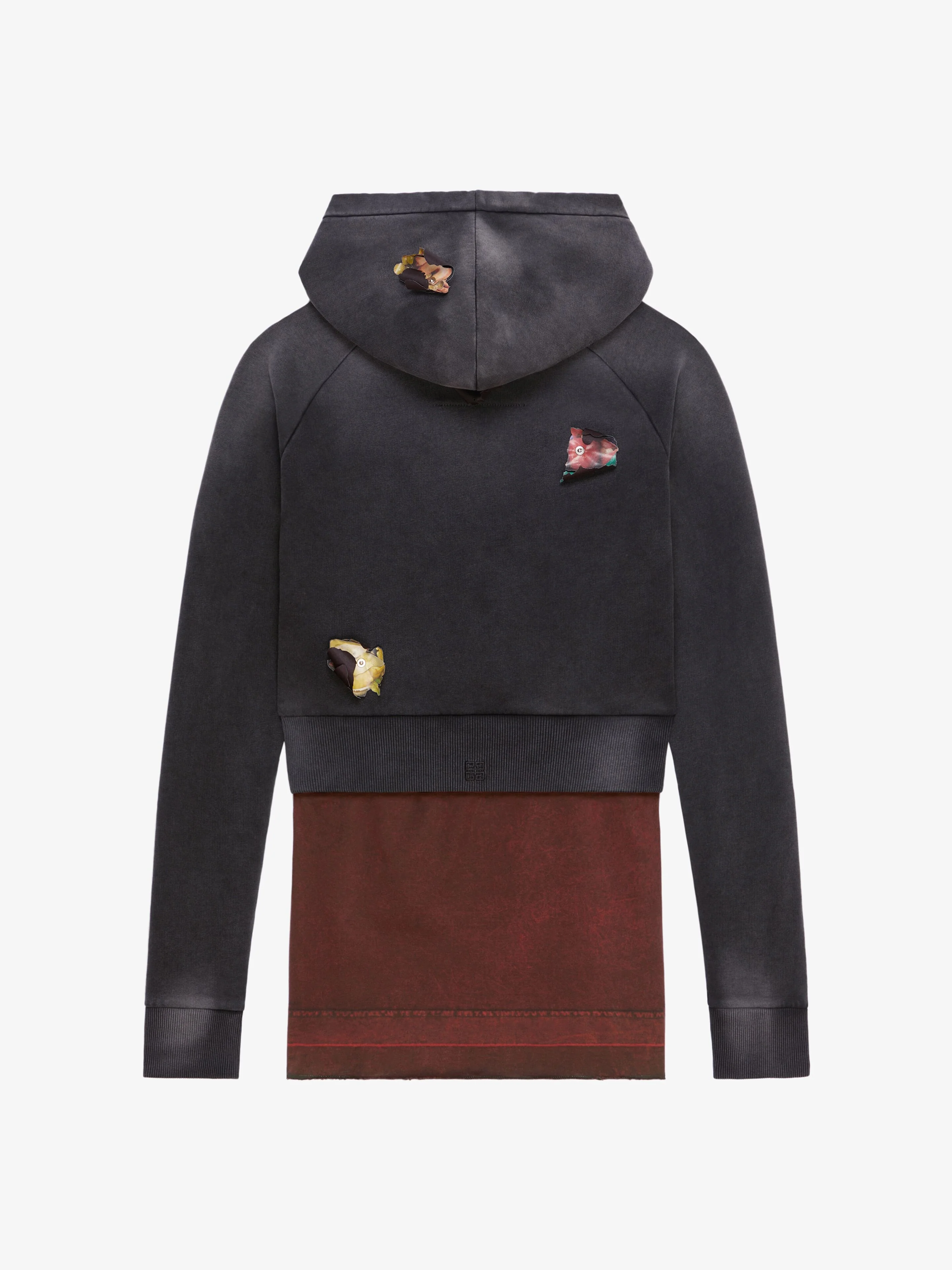 GIVENCHY MEN'S MULTICOLORED DISTRESSED LAYERED HOODIE - Image 5