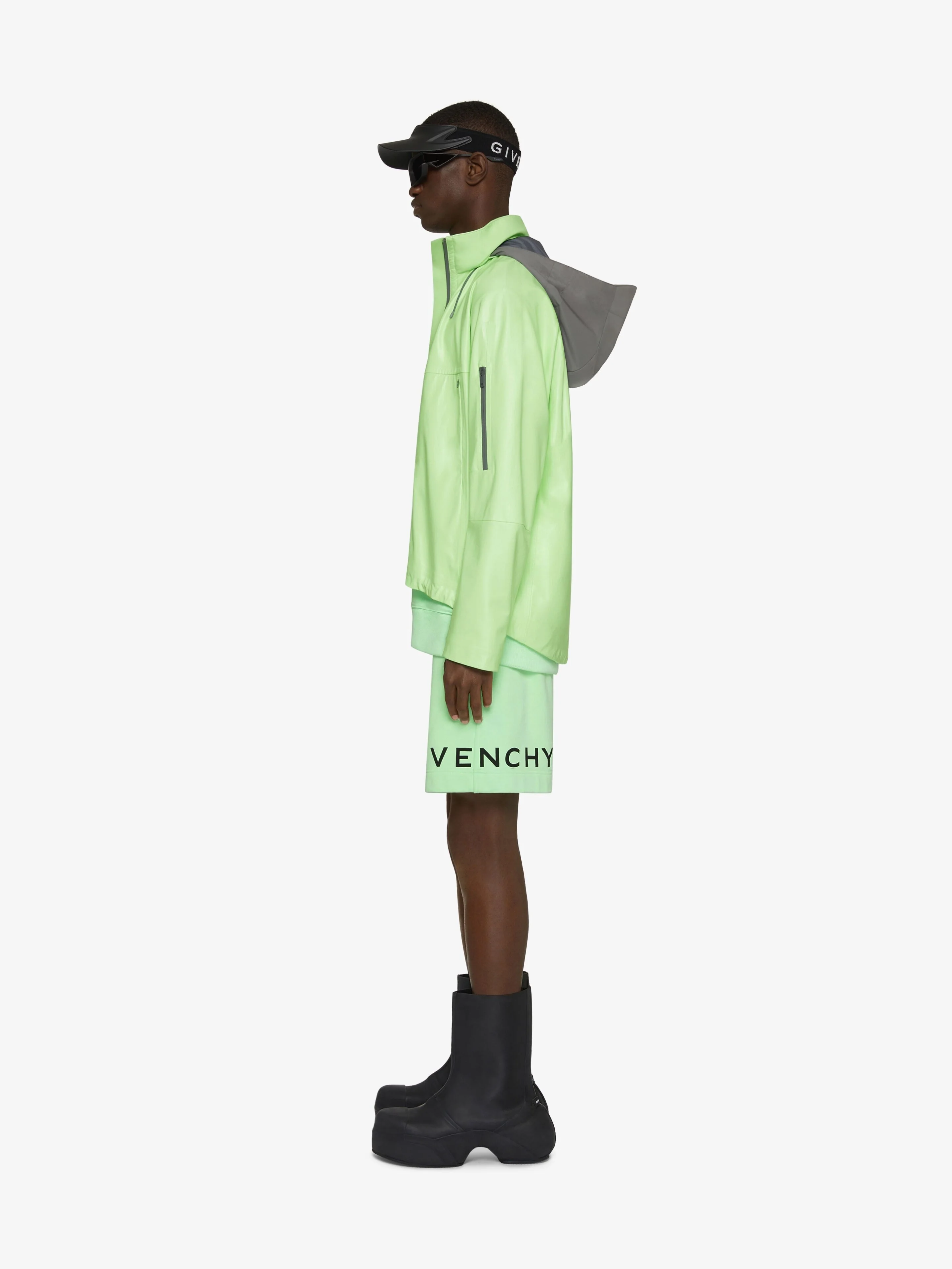 GIVENCHY MEN'S MINT GREEN LEATHER WINDBREAKER JACKET - Image 3