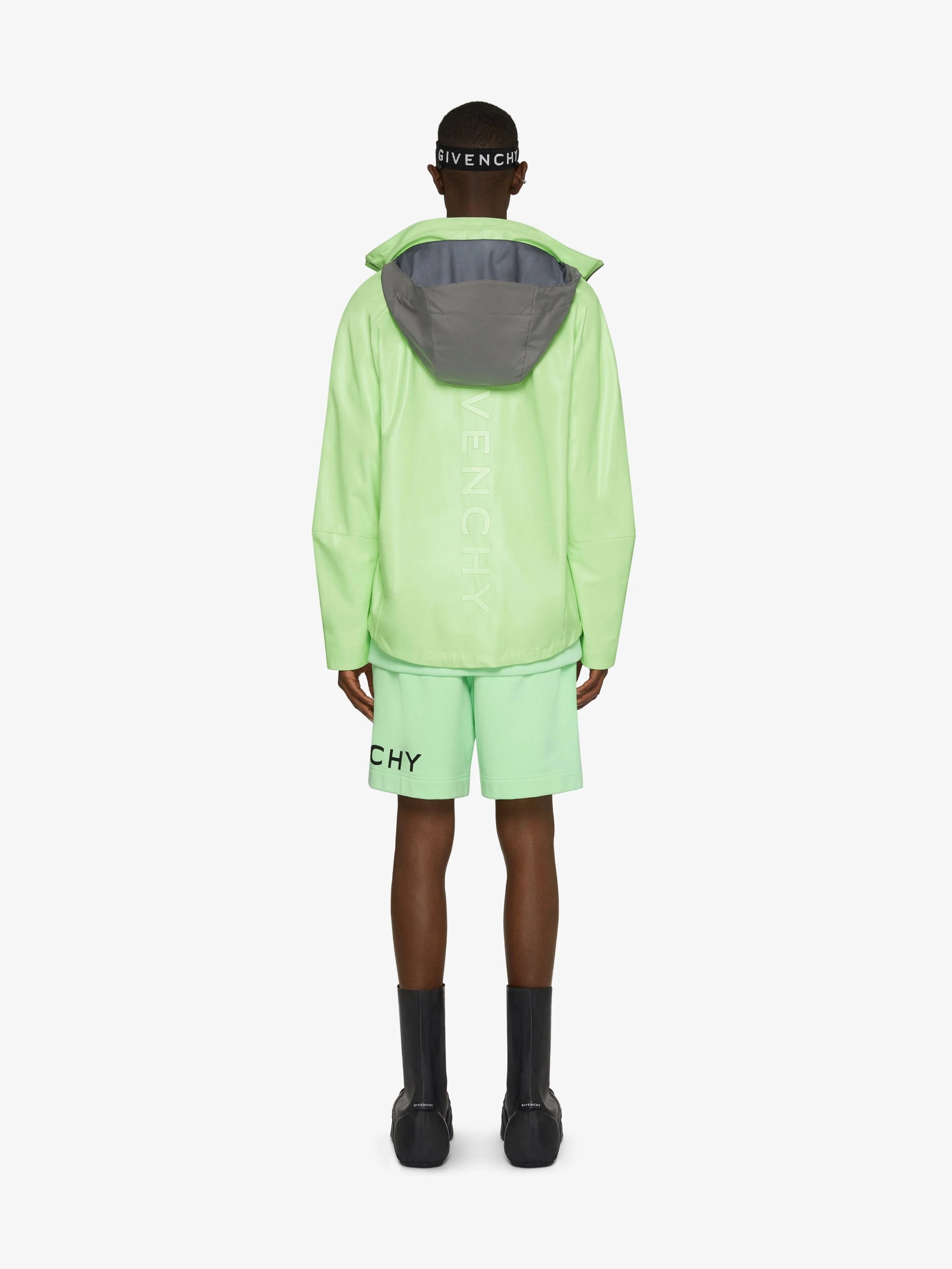 GIVENCHY MEN'S MINT GREEN LEATHER WINDBREAKER JACKET - Image 4