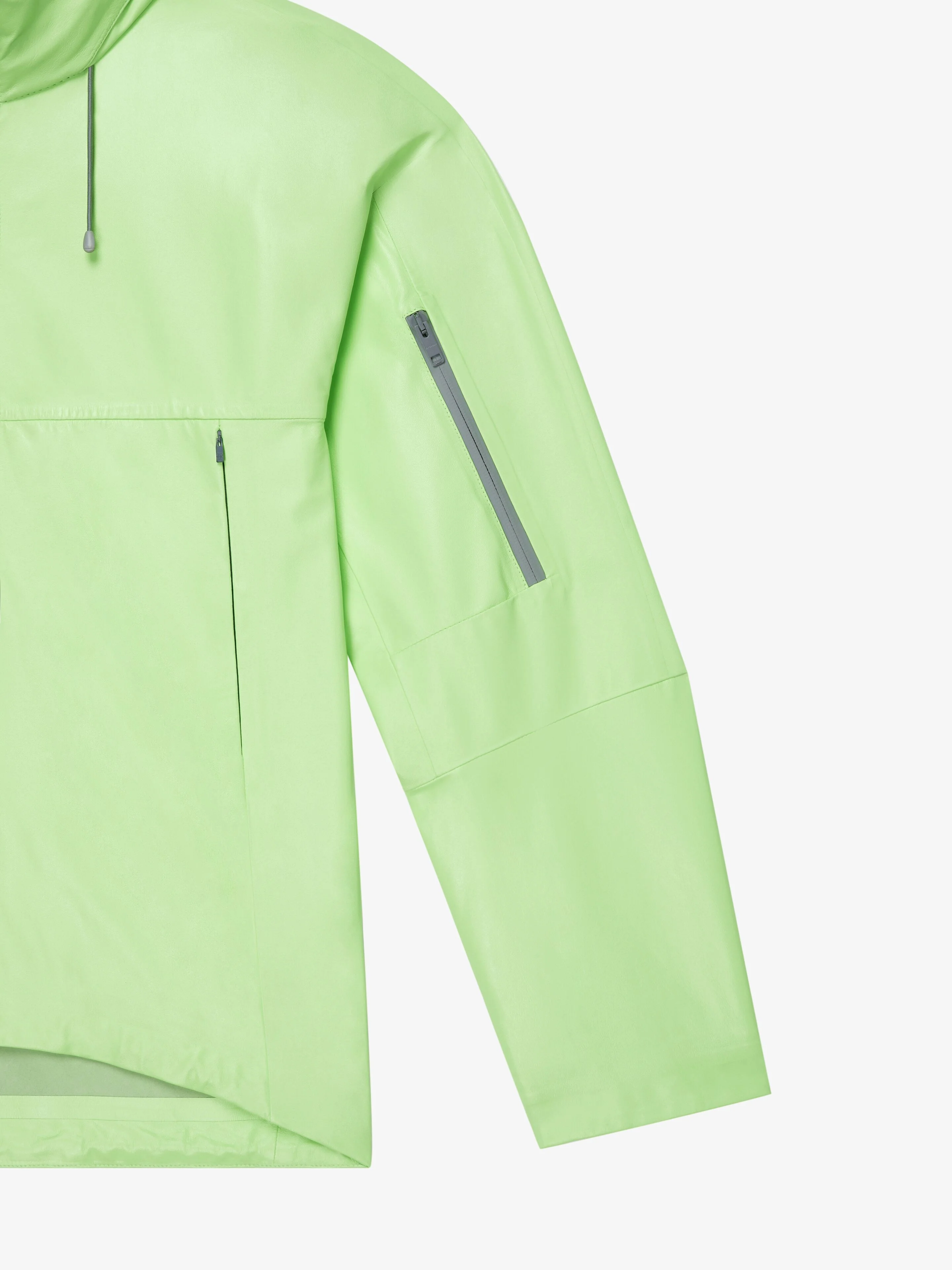 GIVENCHY MEN'S MINT GREEN LEATHER WINDBREAKER JACKET - Image 5