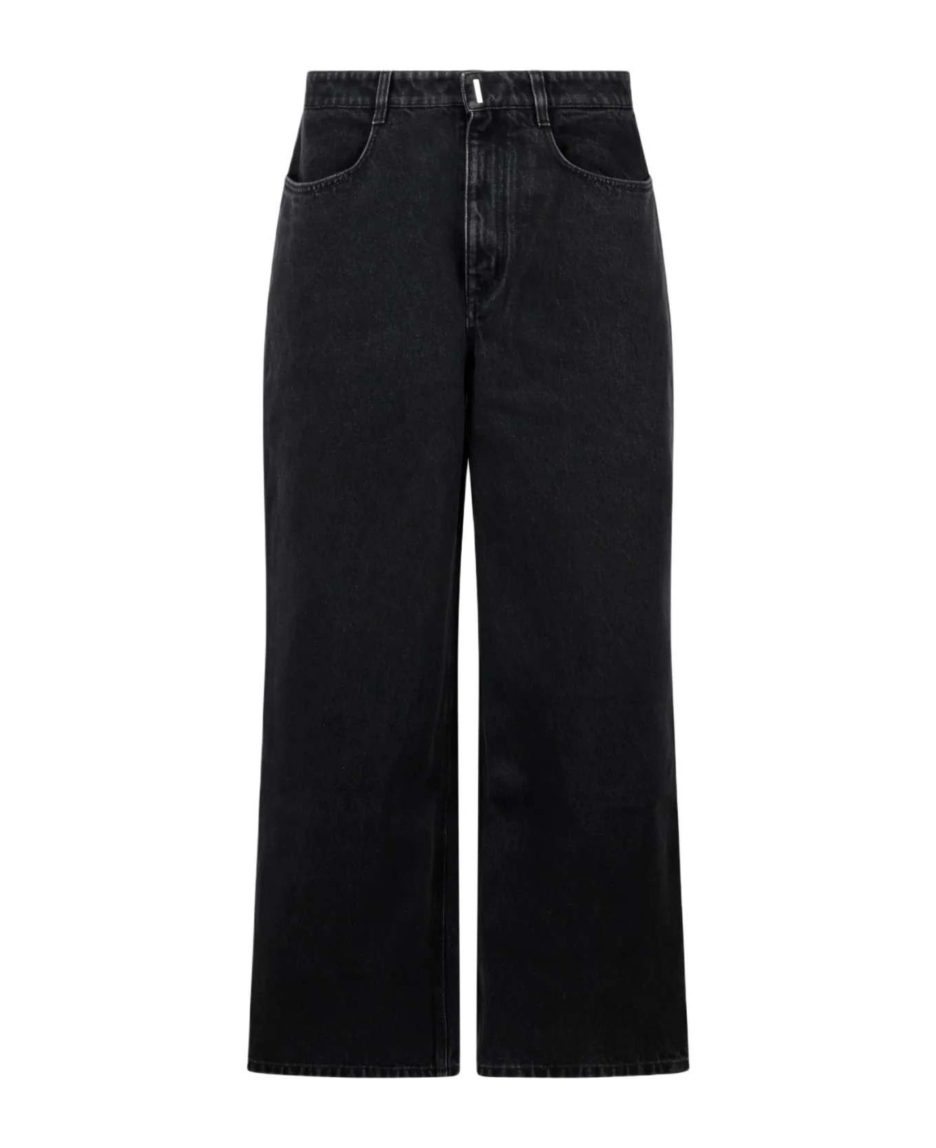 GIVENCHY MEN'S BLACK WIDE-LEG DENIM TROUSERS