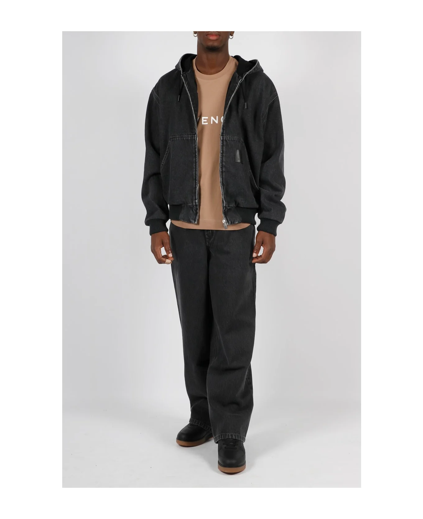GIVENCHY MEN'S BLACK WIDE-LEG DENIM TROUSERS - Image 2