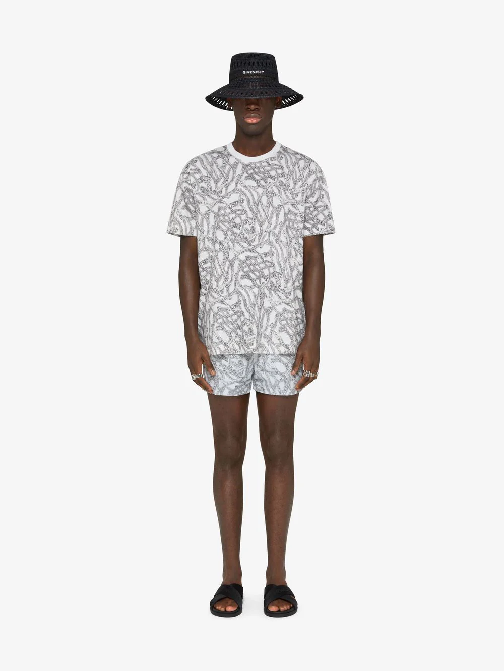 GIVENCHY MEN'S GRAY SWIM SHORTS - Image 3