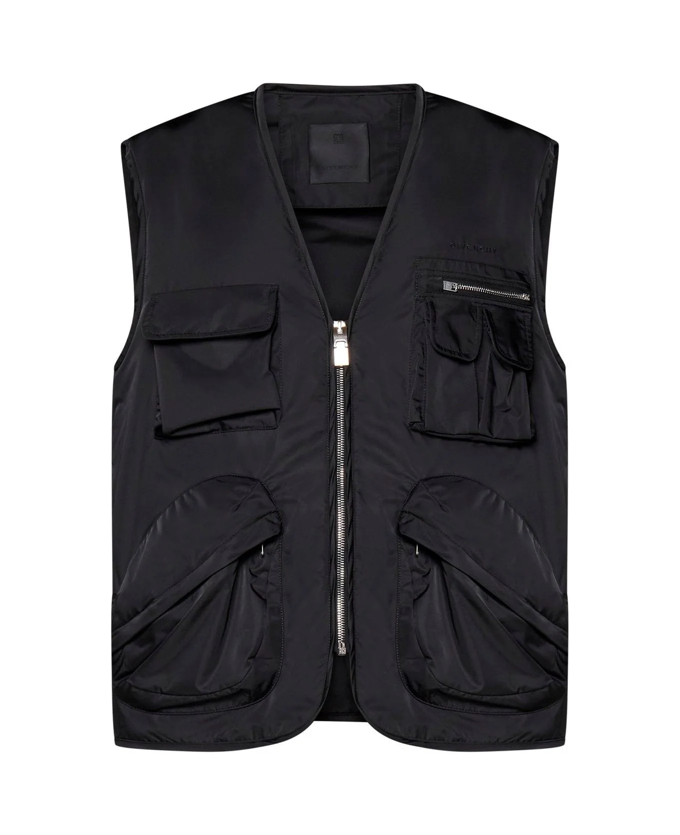 GIVENCHY MEN'S BLACK MULTIPOCKET SLEEVELESS VEST