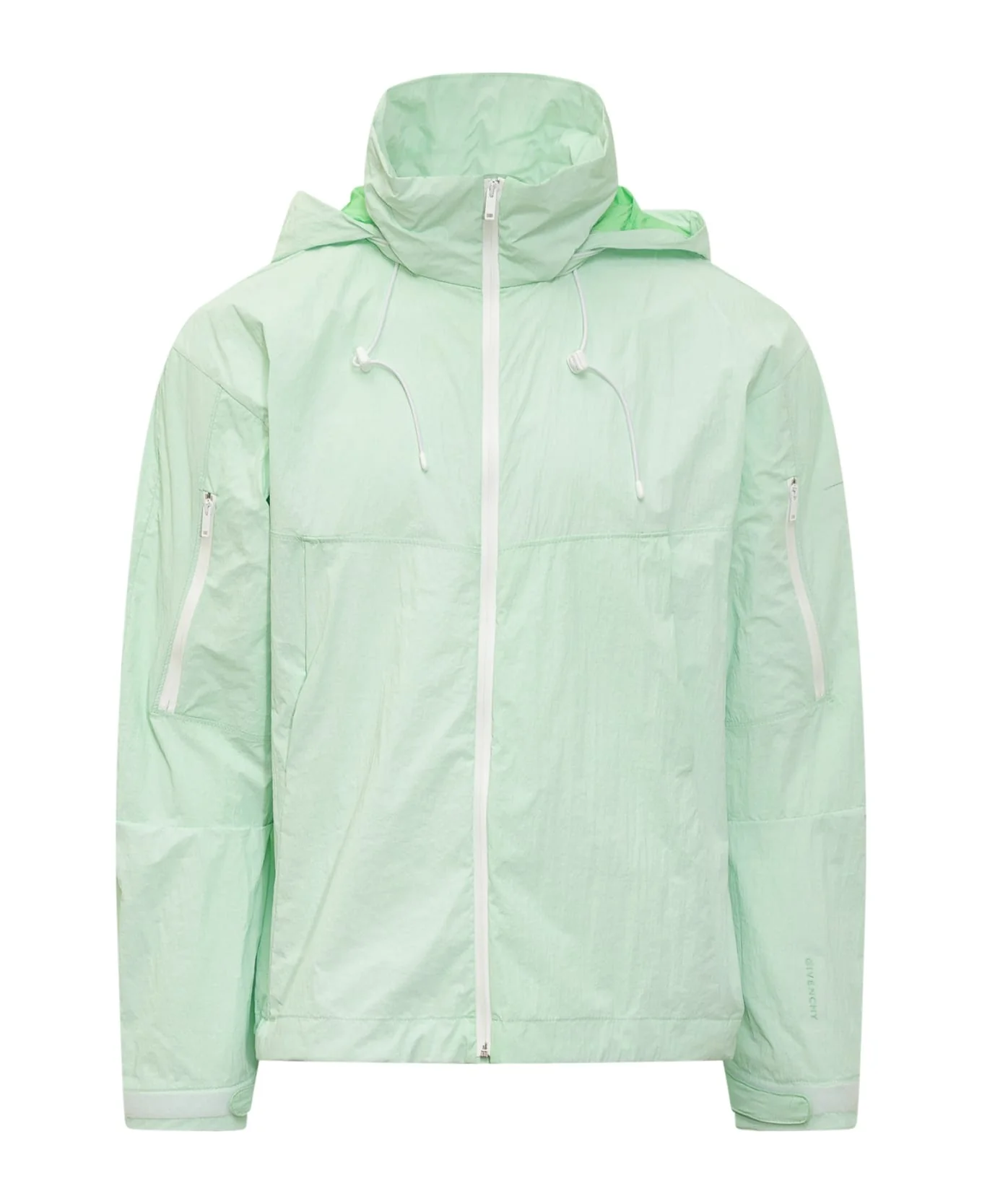 GIVENCHY MEN'S MINT GREEN SHELL WINDBREAKER JACKET