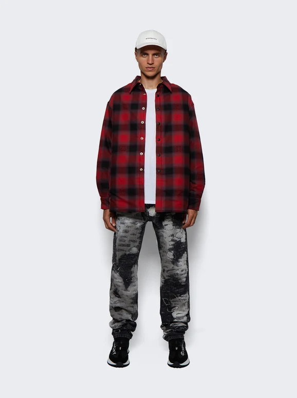 GIVENCHY MEN'S WHITE BLACK SLIM FIT TROUSERS - Image 2