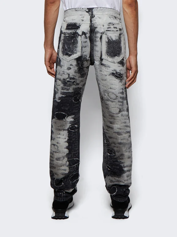 GIVENCHY MEN'S WHITE BLACK SLIM FIT TROUSERS - Image 5
