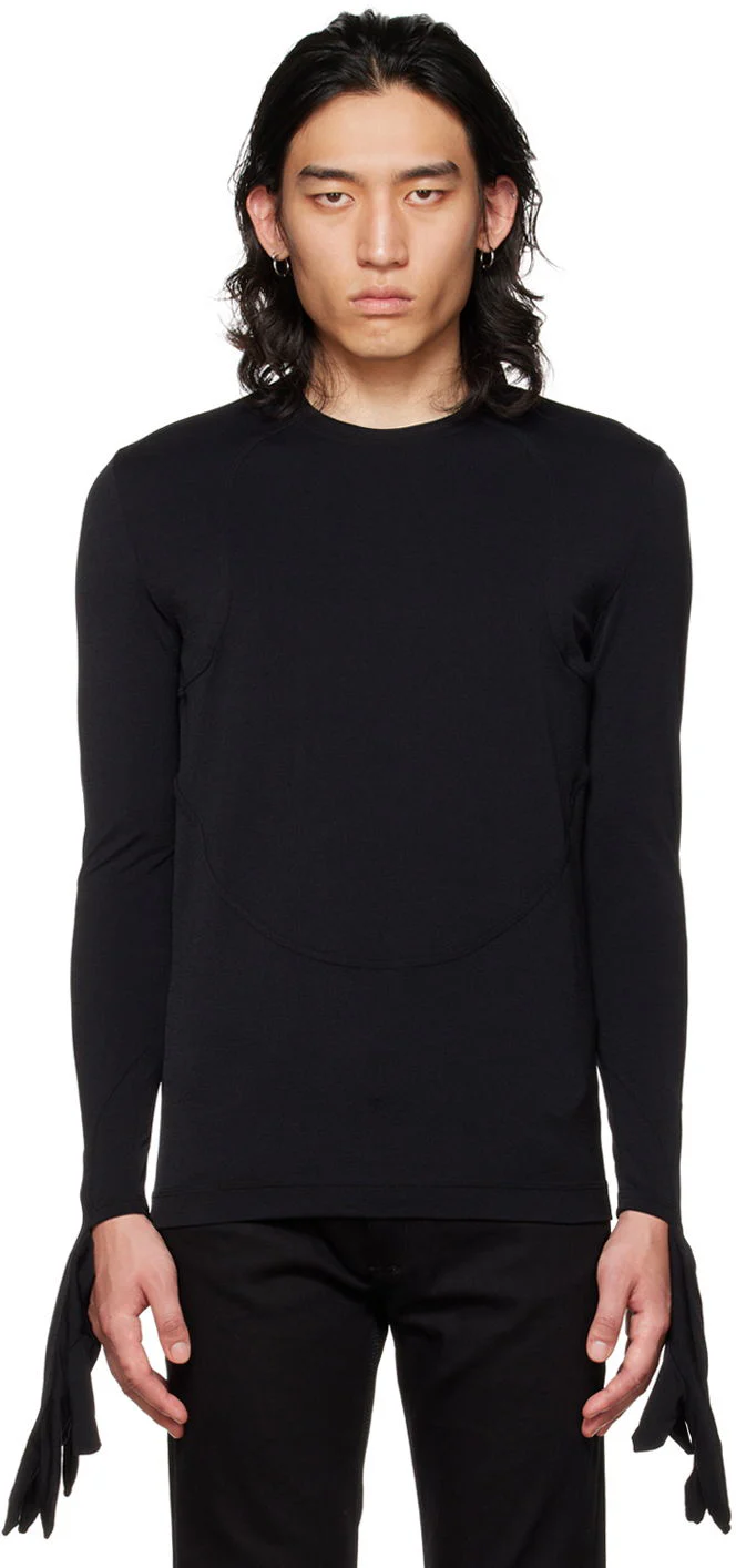 GIVENCHY MEN'S BLACK LONG-SLEEVE TOP WITH GLOVES - Image 2
