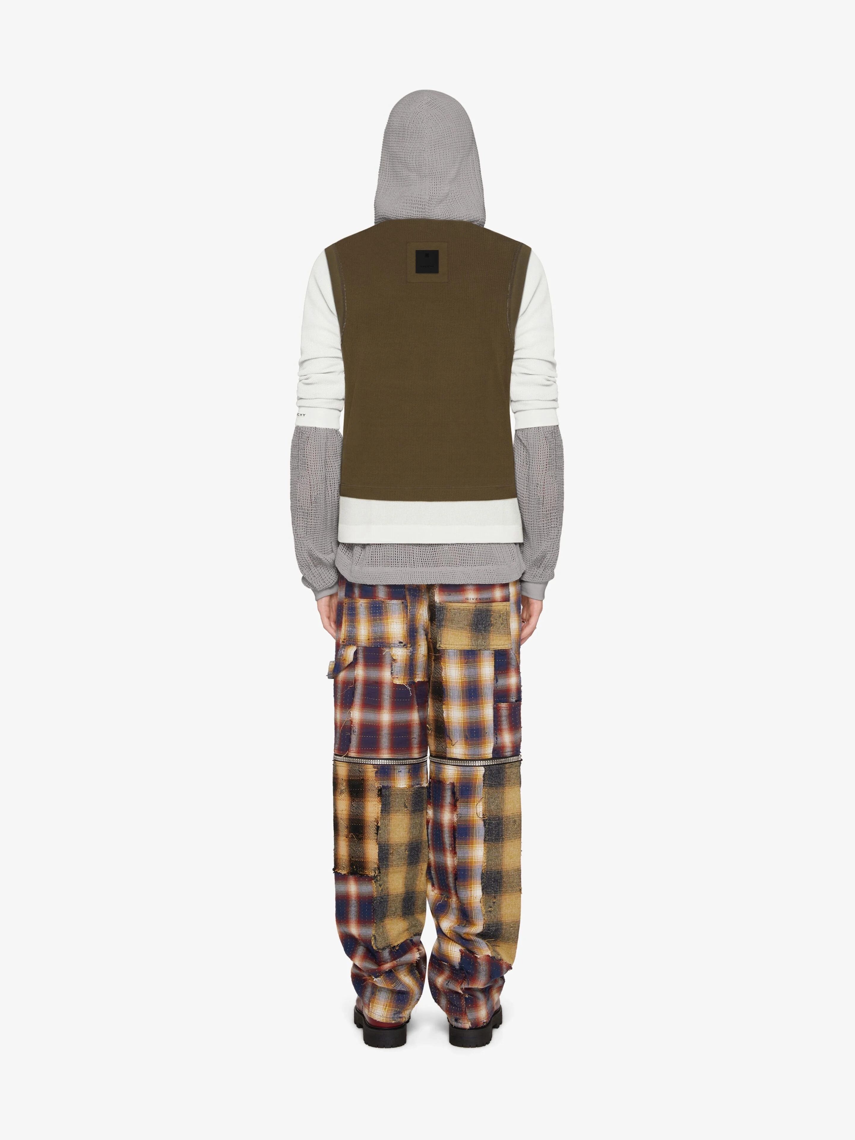 GIVENCHY MEN'S MULTICOLORED MESH HOODED LAYERED TOP - Image 4