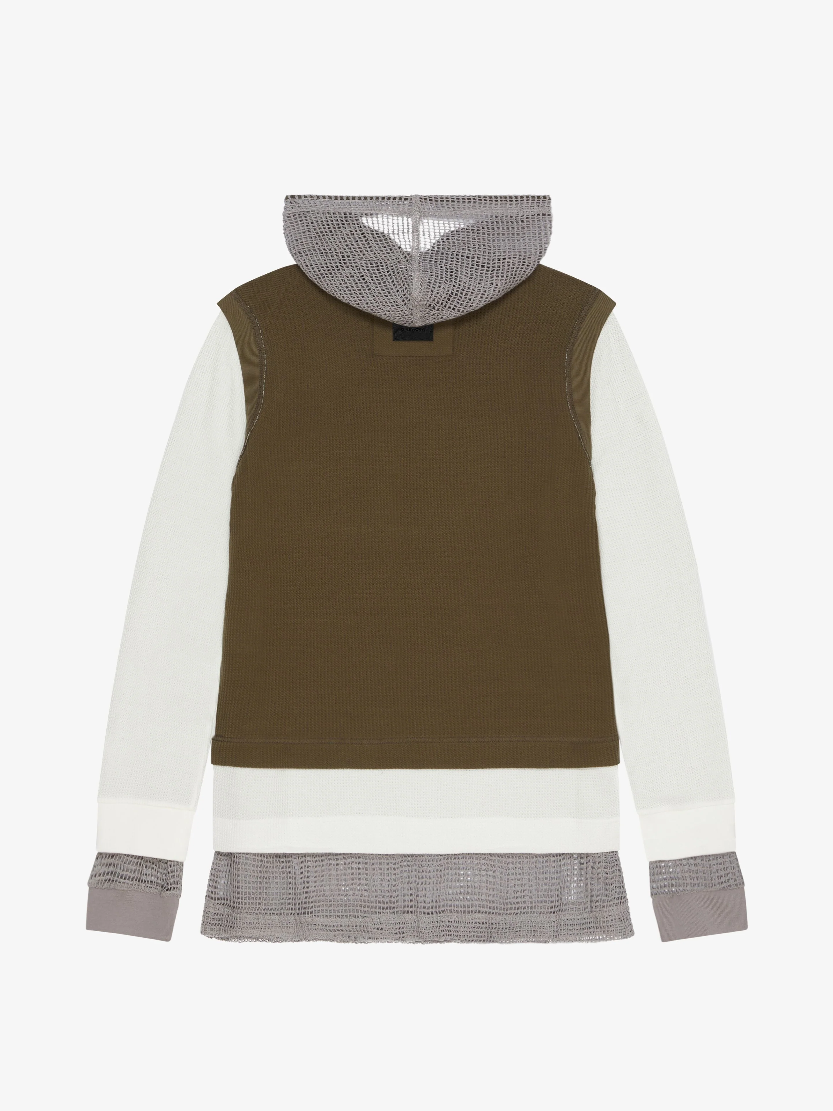 GIVENCHY MEN'S MULTICOLORED MESH HOODED LAYERED TOP - Image 5