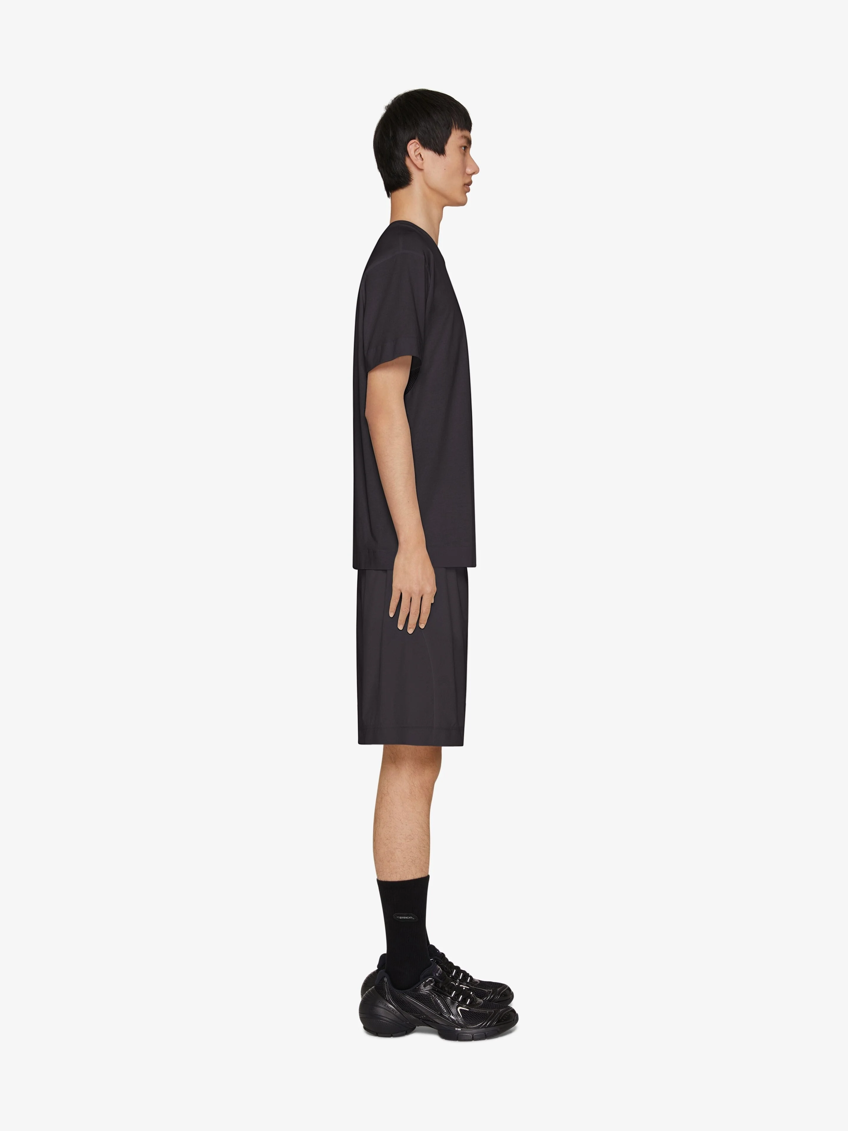 GIVENCHY MEN'S BLACK TAILORED NYLON SHORTS - Image 3