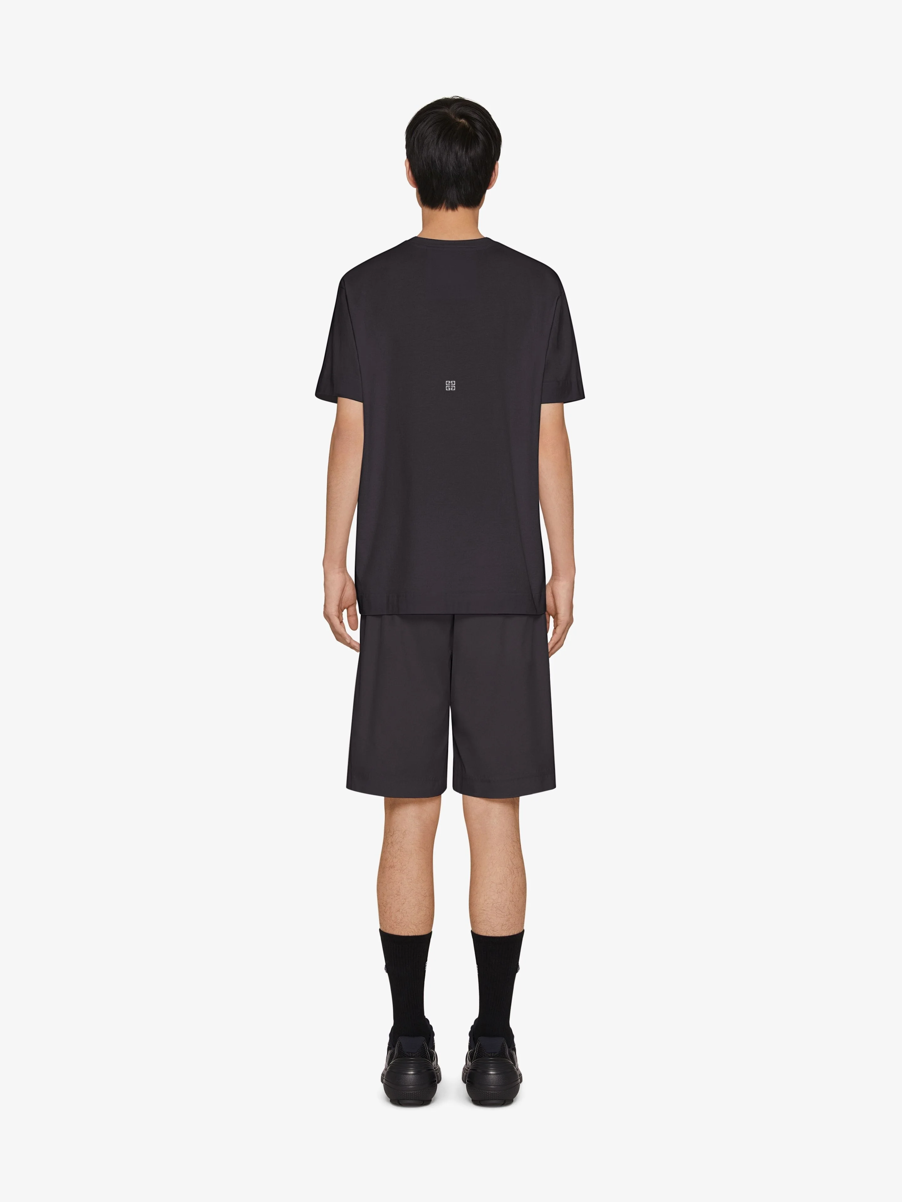 GIVENCHY MEN'S BLACK TAILORED NYLON SHORTS - Image 4