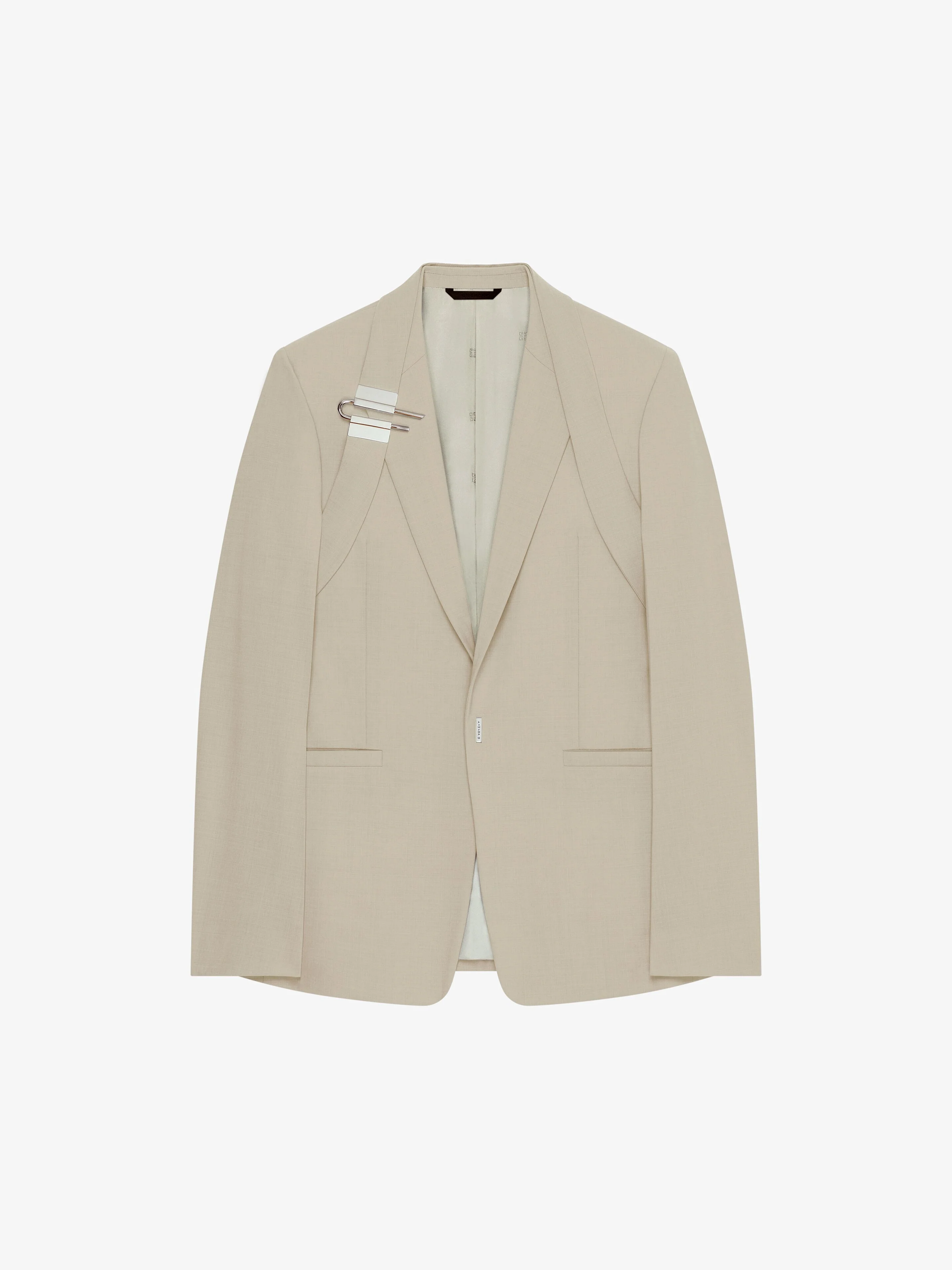 GIVENCHY MEN'S STONE GREY SLIM FIT JACKET
