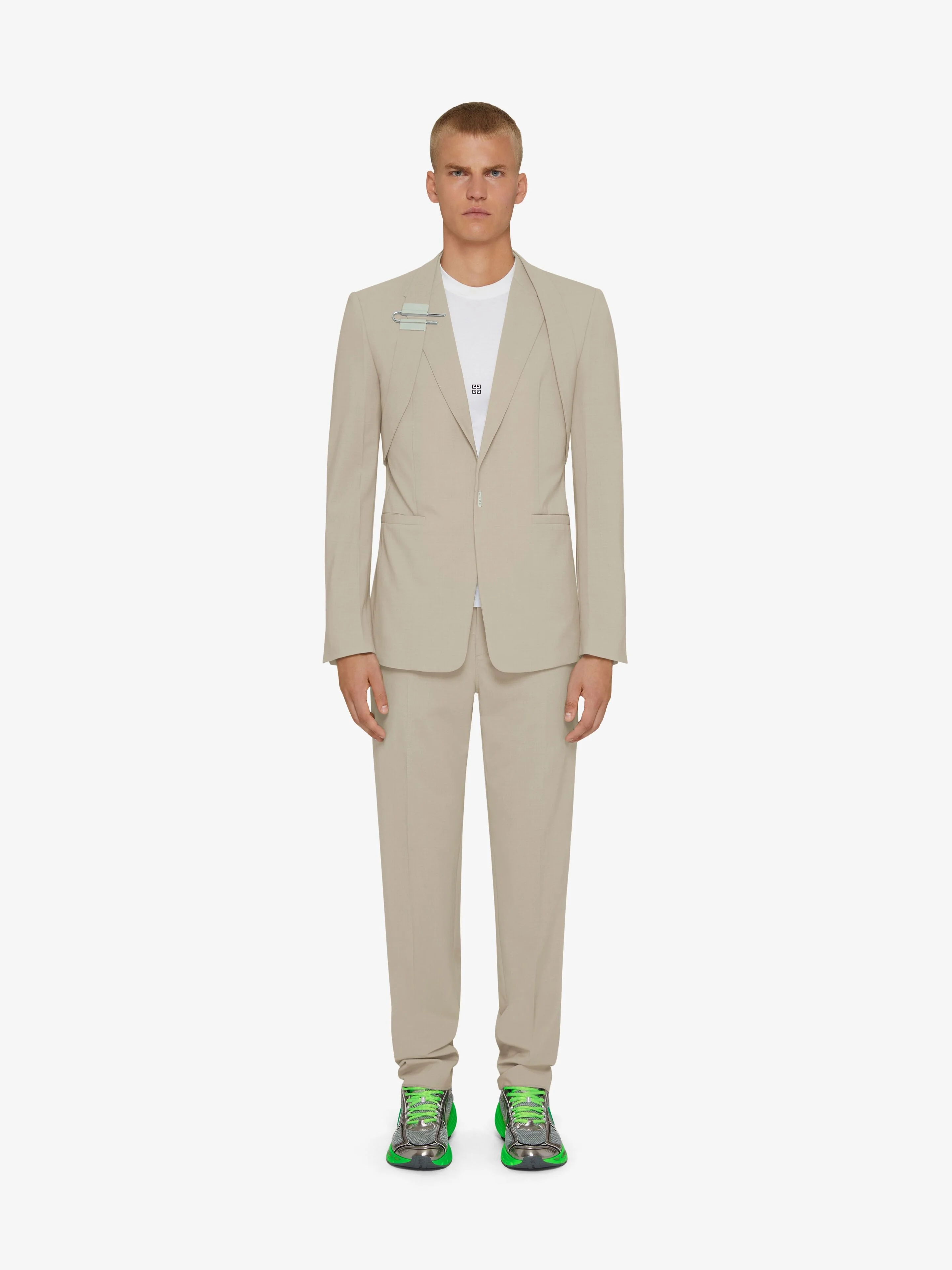 GIVENCHY MEN'S STONE GREY SLIM FIT JACKET - Image 2