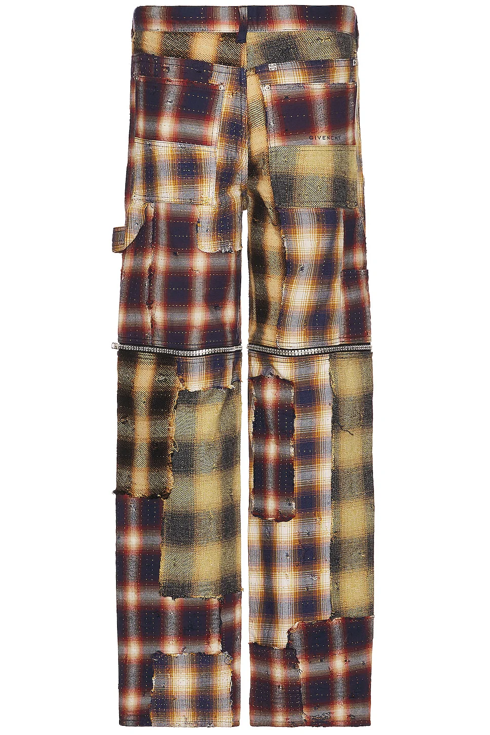 GIVENCHY MEN'S MULTICOLORED PLAID ZIP-OFF TROUSERS - Image 2