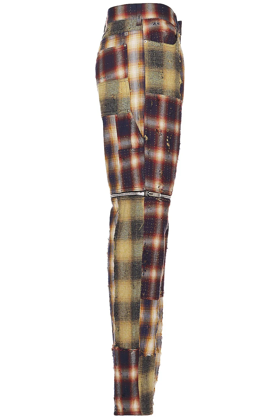 GIVENCHY MEN'S MULTICOLORED PLAID ZIP-OFF TROUSERS - Image 3