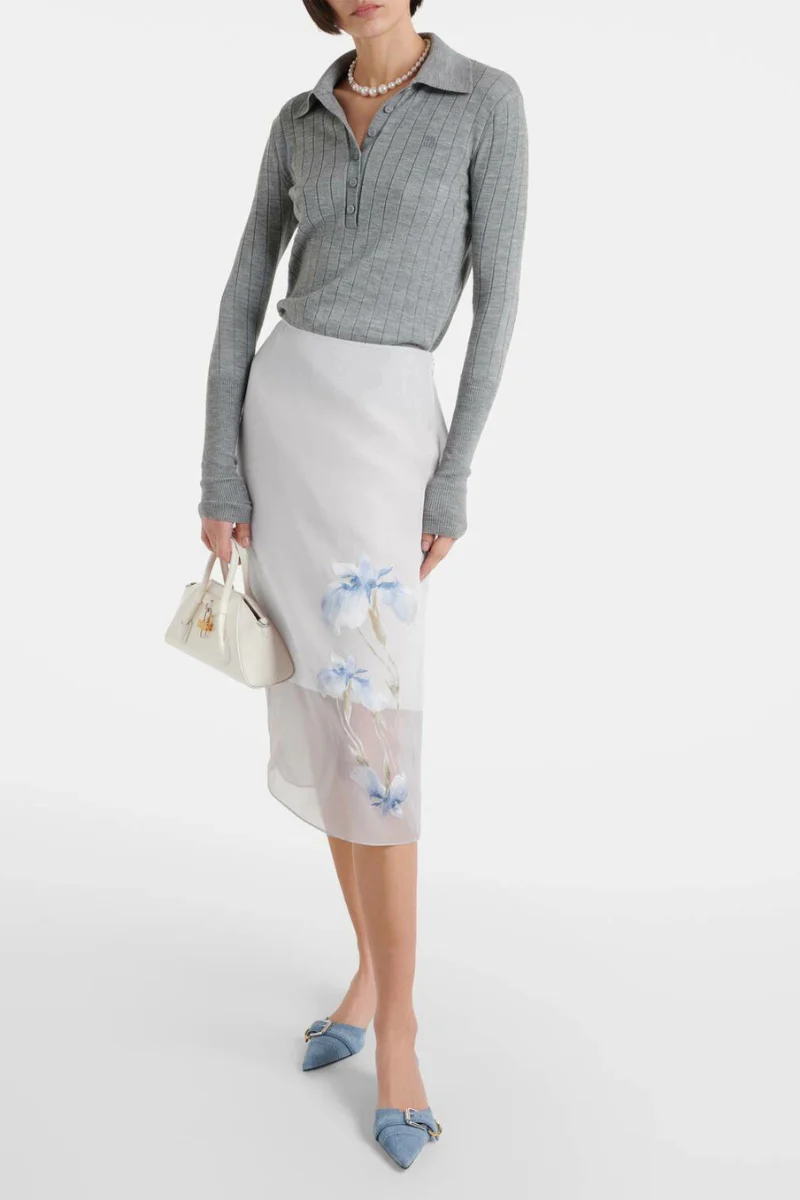 Givenchy Midi Skirt_Ice Blue - Image 2