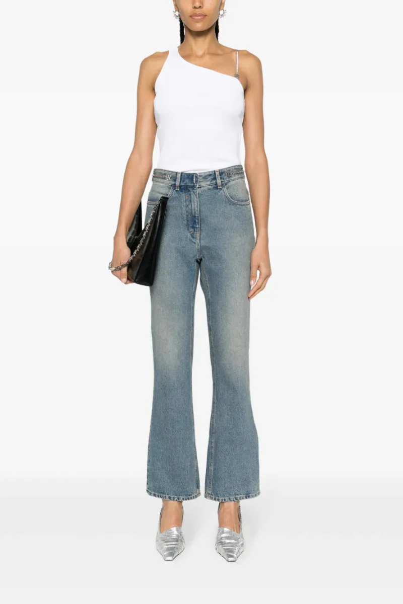 Givenchy One Shoulder Top 4G Chain Strap_White - Image 2