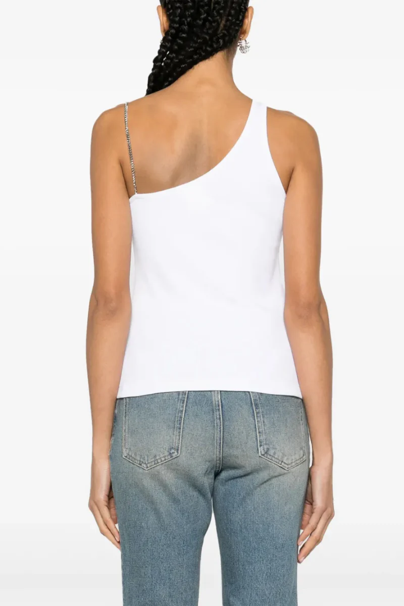 Givenchy One Shoulder Top 4G Chain Strap_White - Image 4