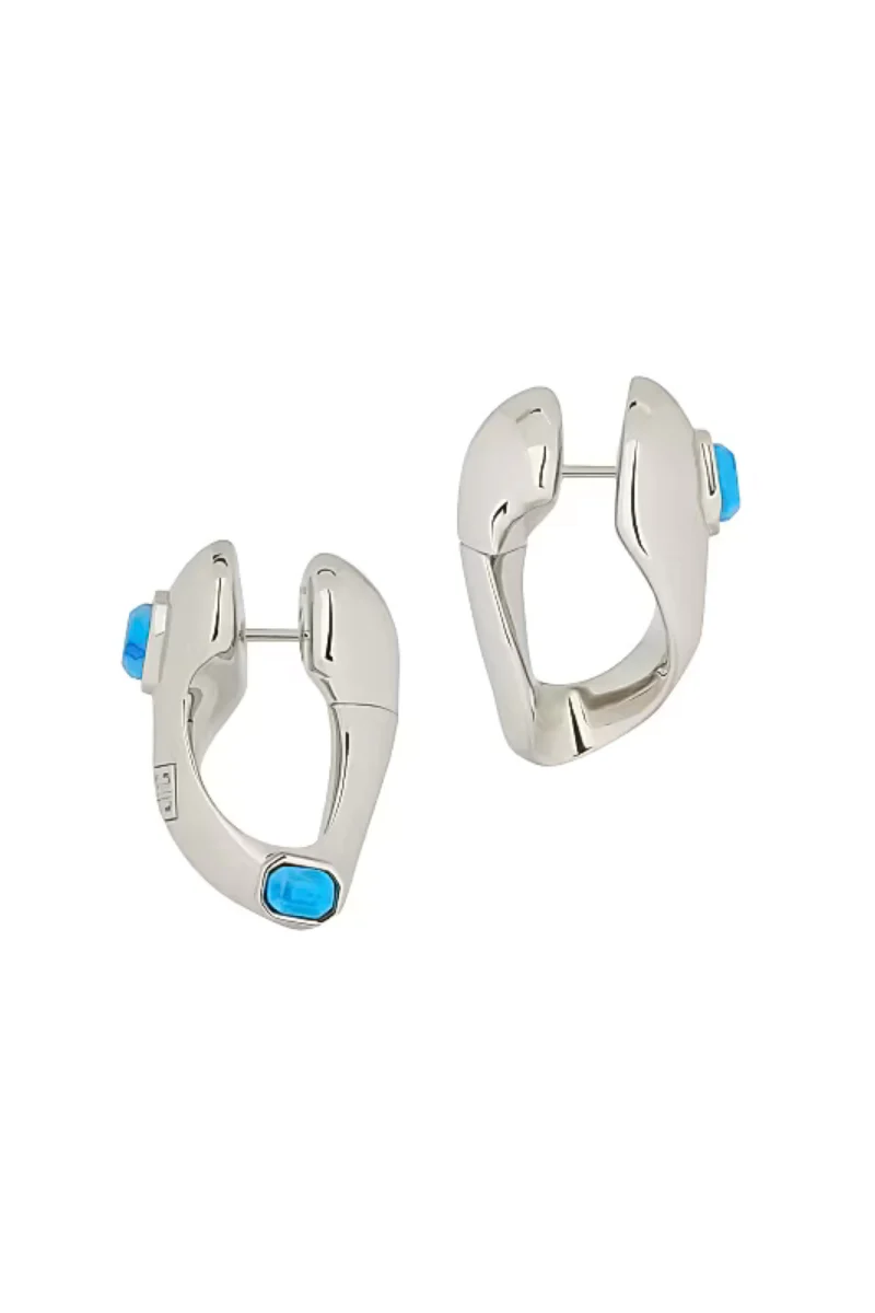 Givenchy Organic Silvery Turquoise Earrings_Turquoise - Image 2