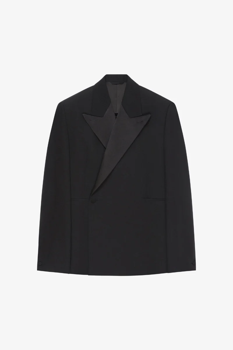 Givenchy Oversized Jacket With Satin Notch Lapel_Black