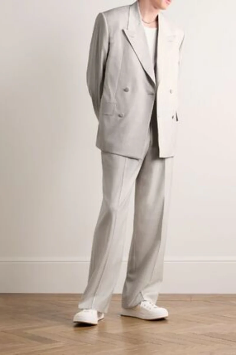 Givenchy Peak Lapel Double Breasted Jacket_Chalk White - Image 2