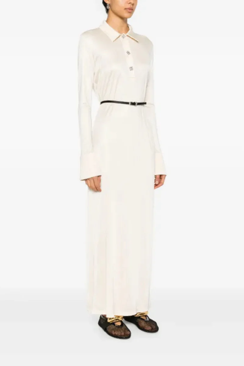 Givenchy Rib Long Voyou Belt Dress-Ivory - Image 2
