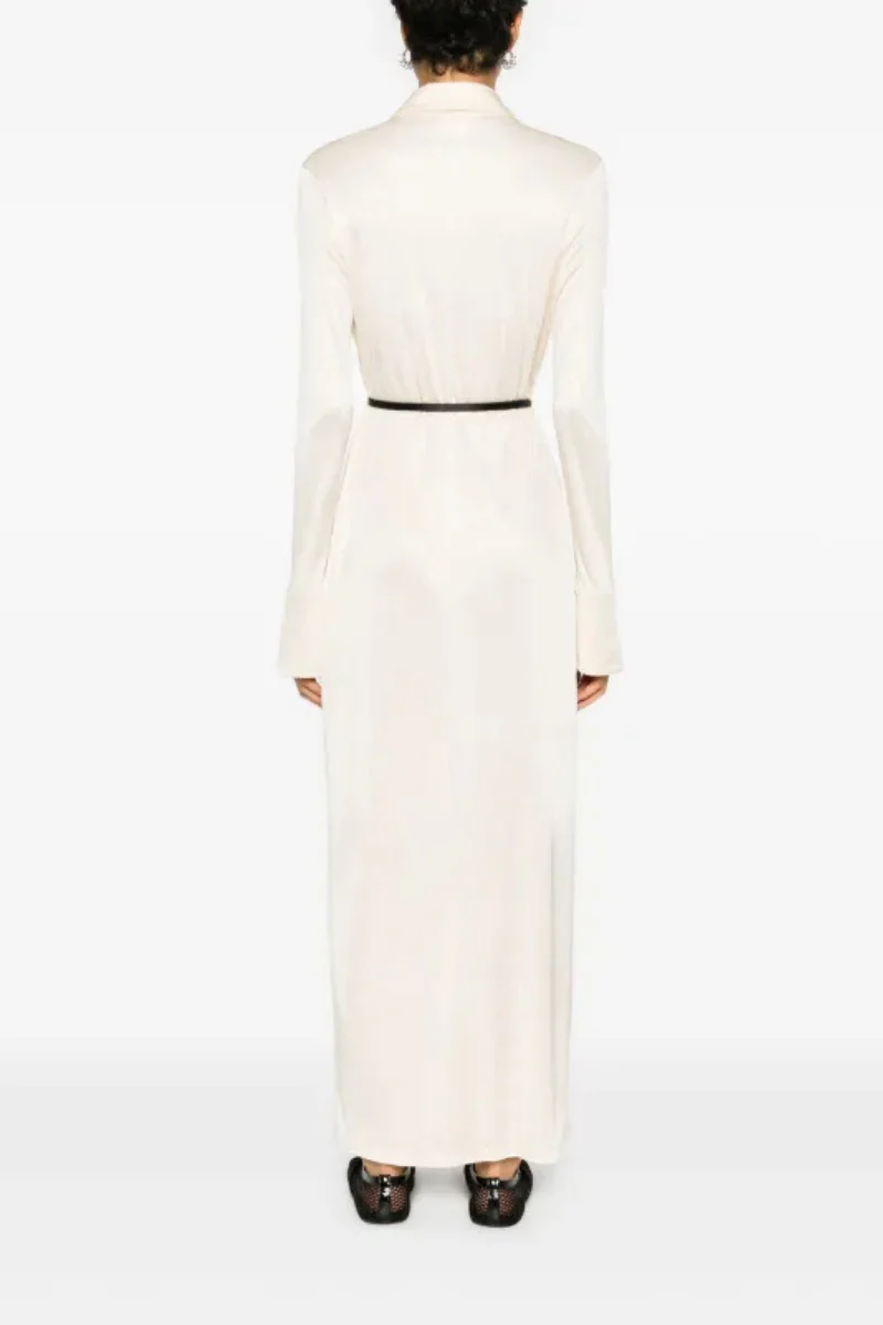 Givenchy Rib Long Voyou Belt Dress-Ivory - Image 3