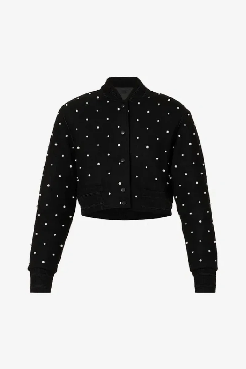 Givenchy Satin Embroidered Bomber_Silvery