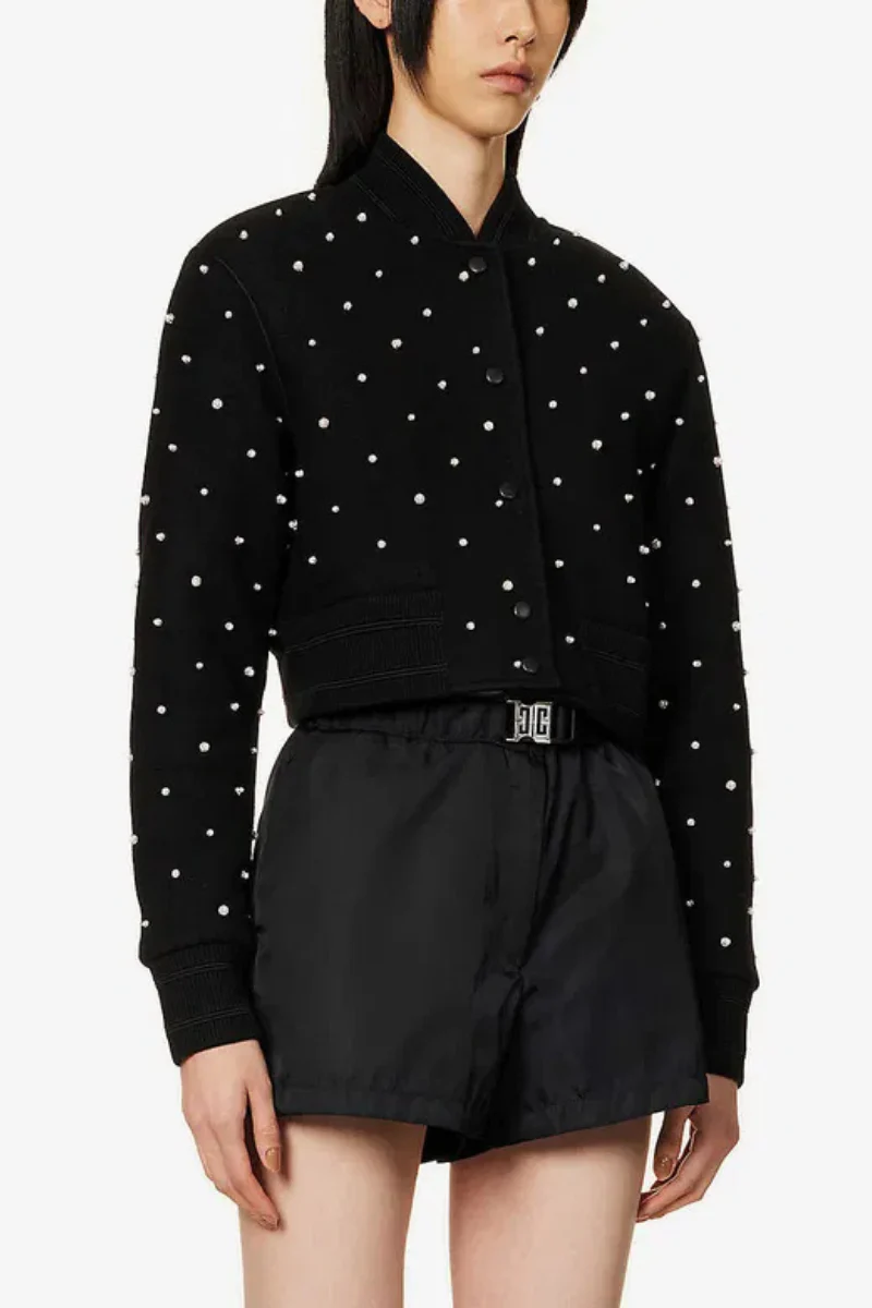 Givenchy Satin Embroidered Bomber_Silvery - Image 3