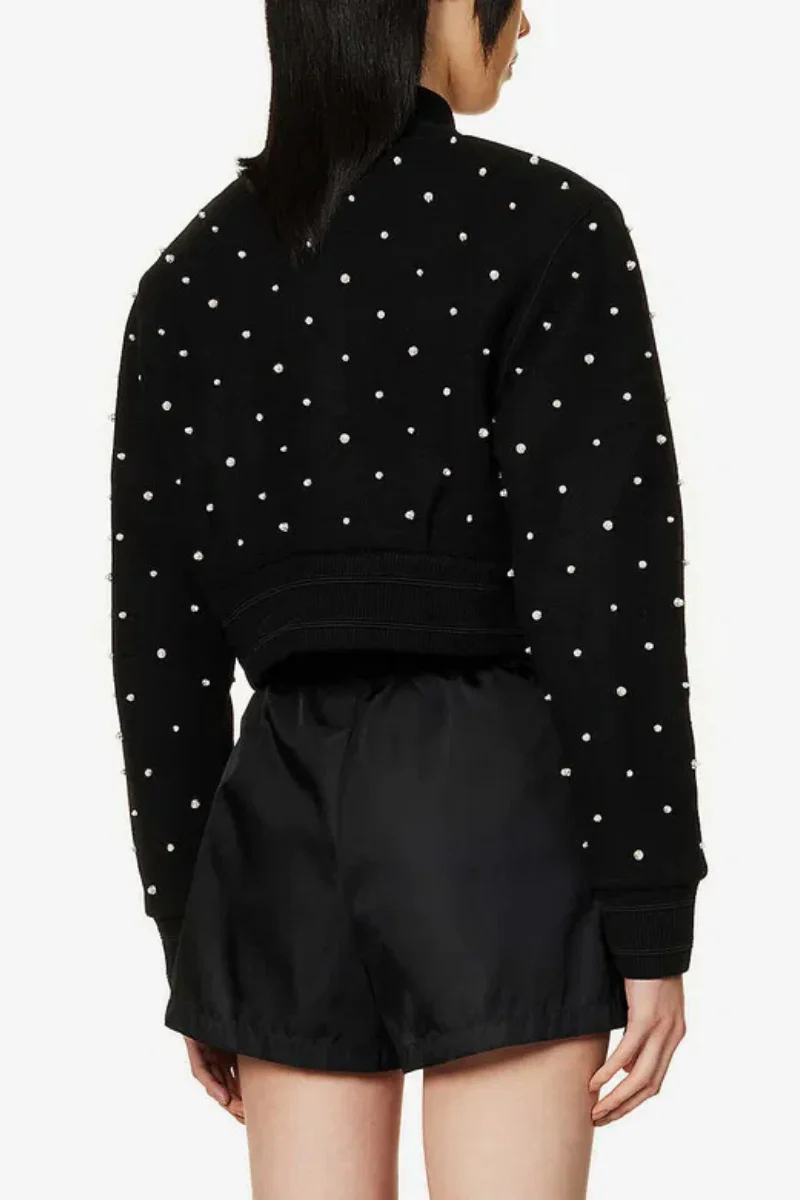 Givenchy Satin Embroidered Bomber_Silvery - Image 4