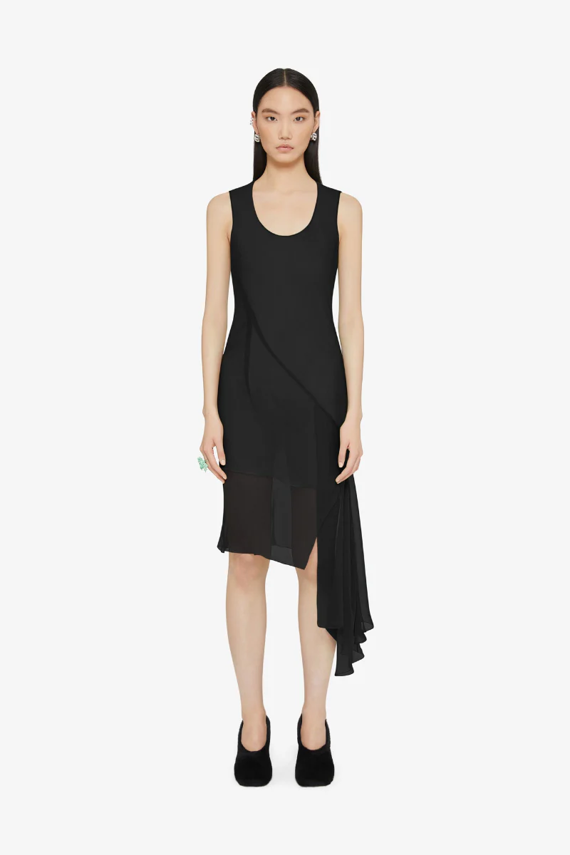 Givenchy Short Dress With Volant On Side-Black - Image 3