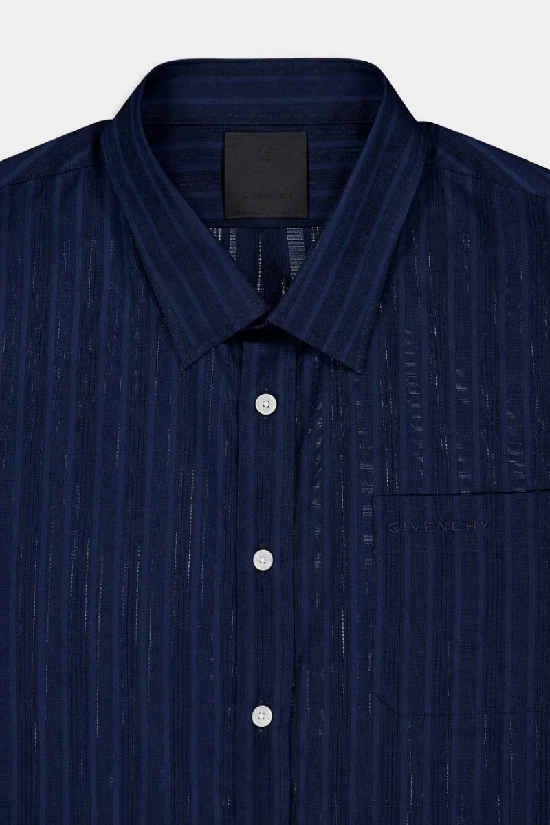 Givenchy Short Sleeve Shirt With Pocket_Navy - Image 4