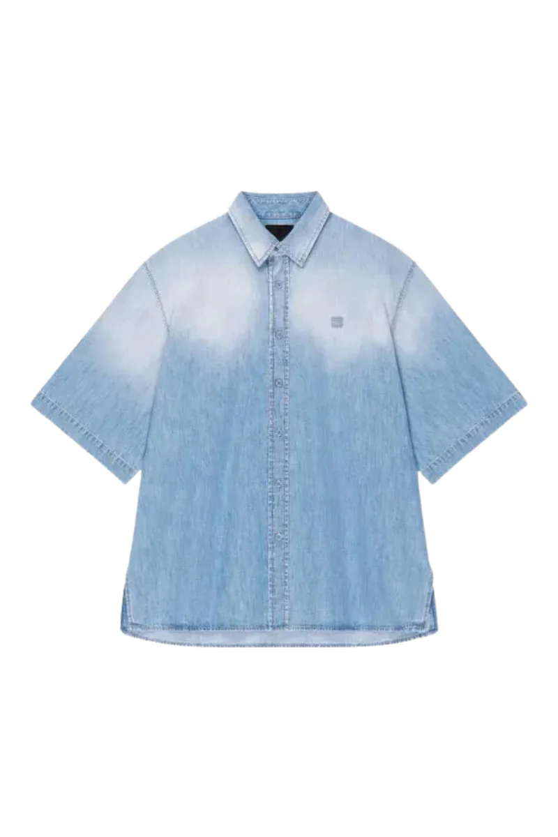 Givenchy Short Sleeves Denim Shirt_Light Blue