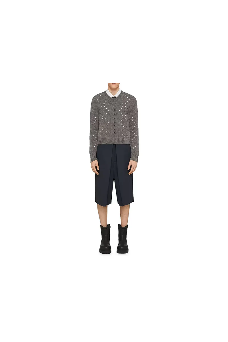 Givenchy Short V Neck Sweater_Medium Grey - Image 2
