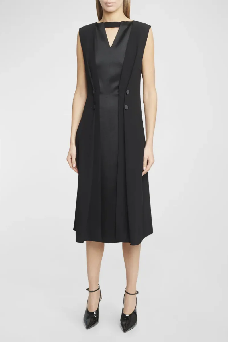 Givenchy Sleeveless Coat Dress-Black