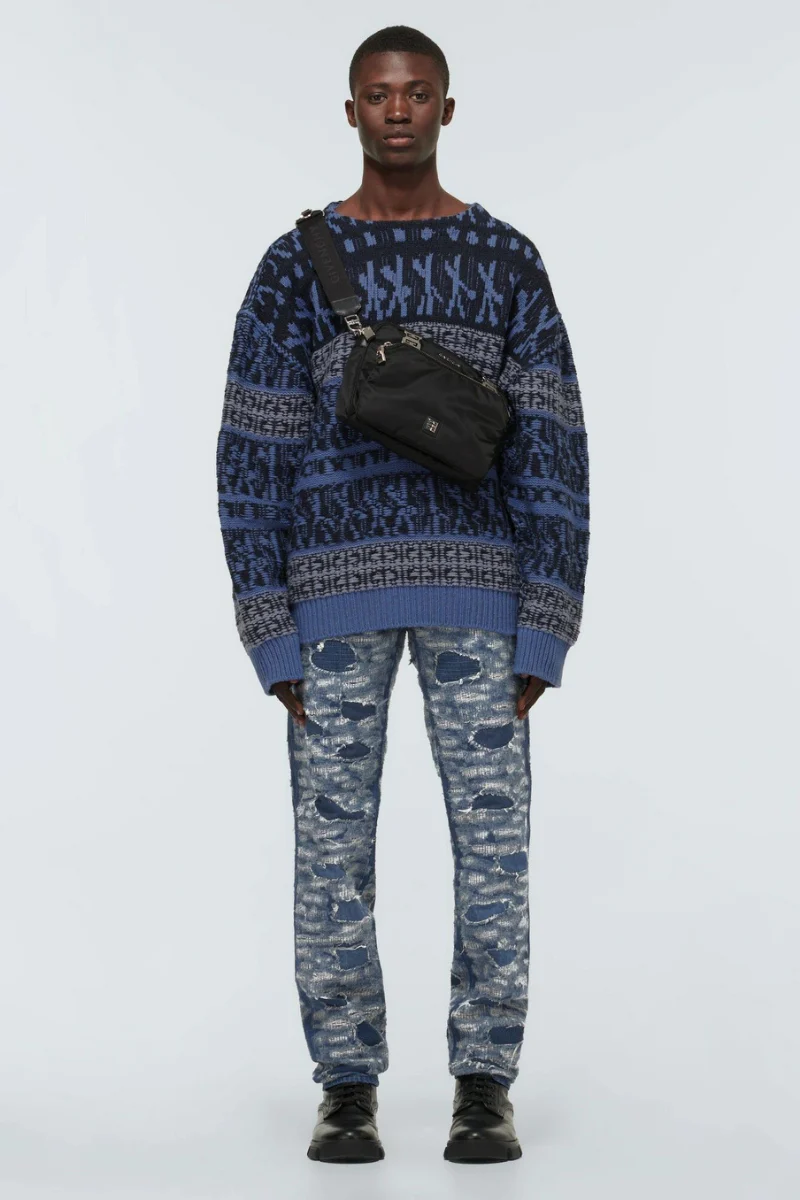 Givenchy Slim Fit 5 Pocket Trousers-Medium Blue - Image 2