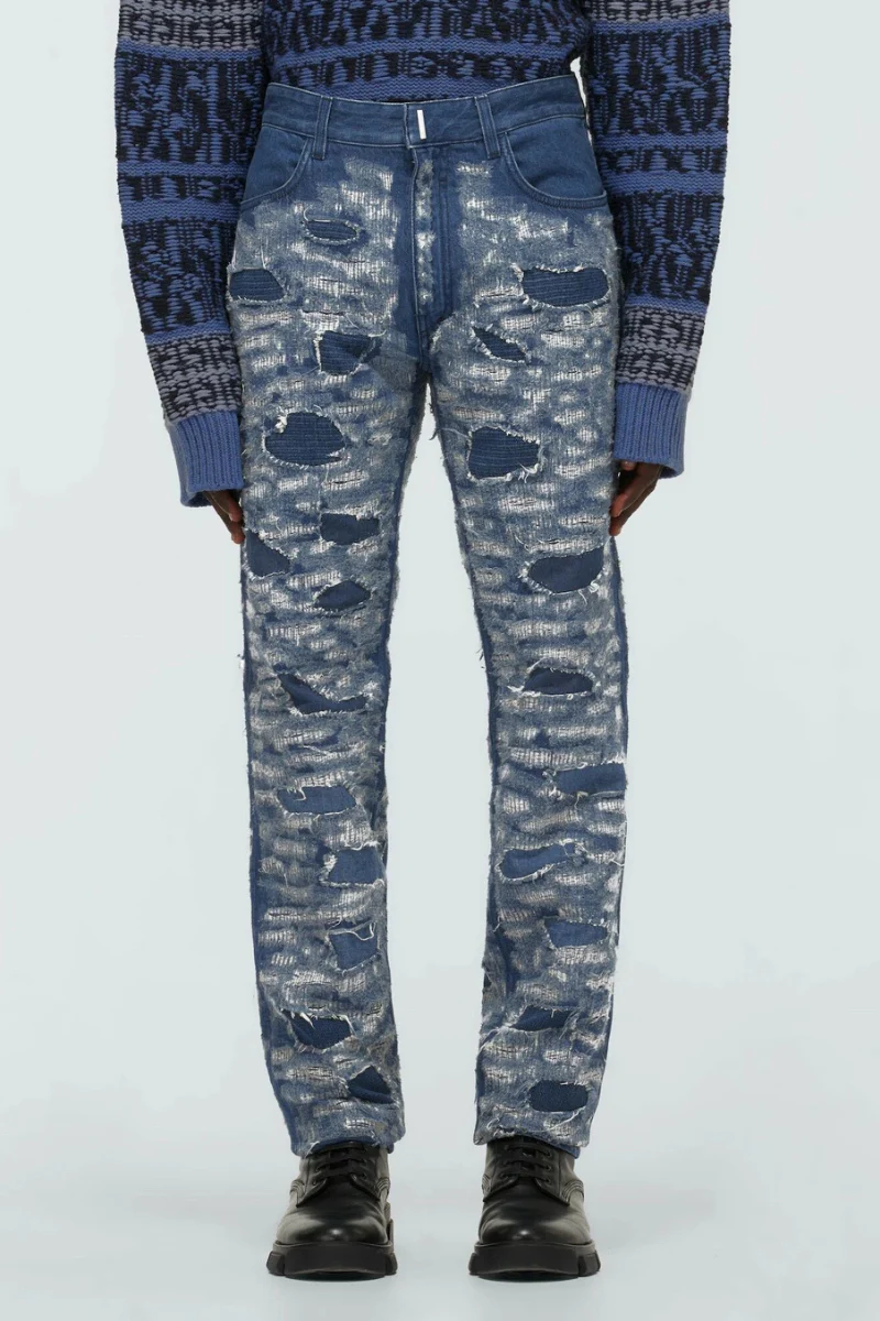 Givenchy Slim Fit 5 Pocket Trousers-Medium Blue - Image 3